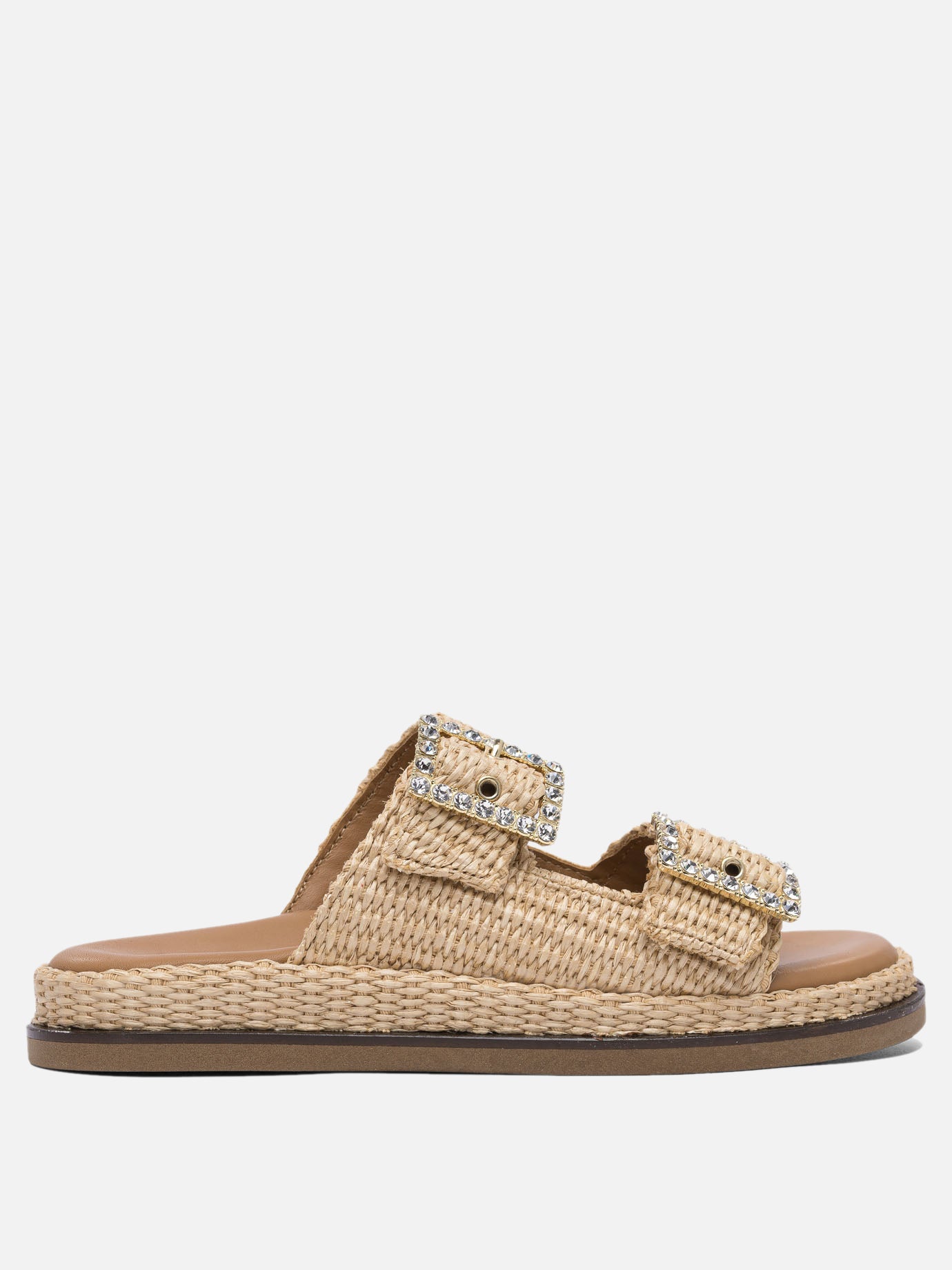 Flat sandals 100% rafia - 100% rubber  Beige - Alibi Women | PDP | Replica Handbags  | Zoom-Modal

