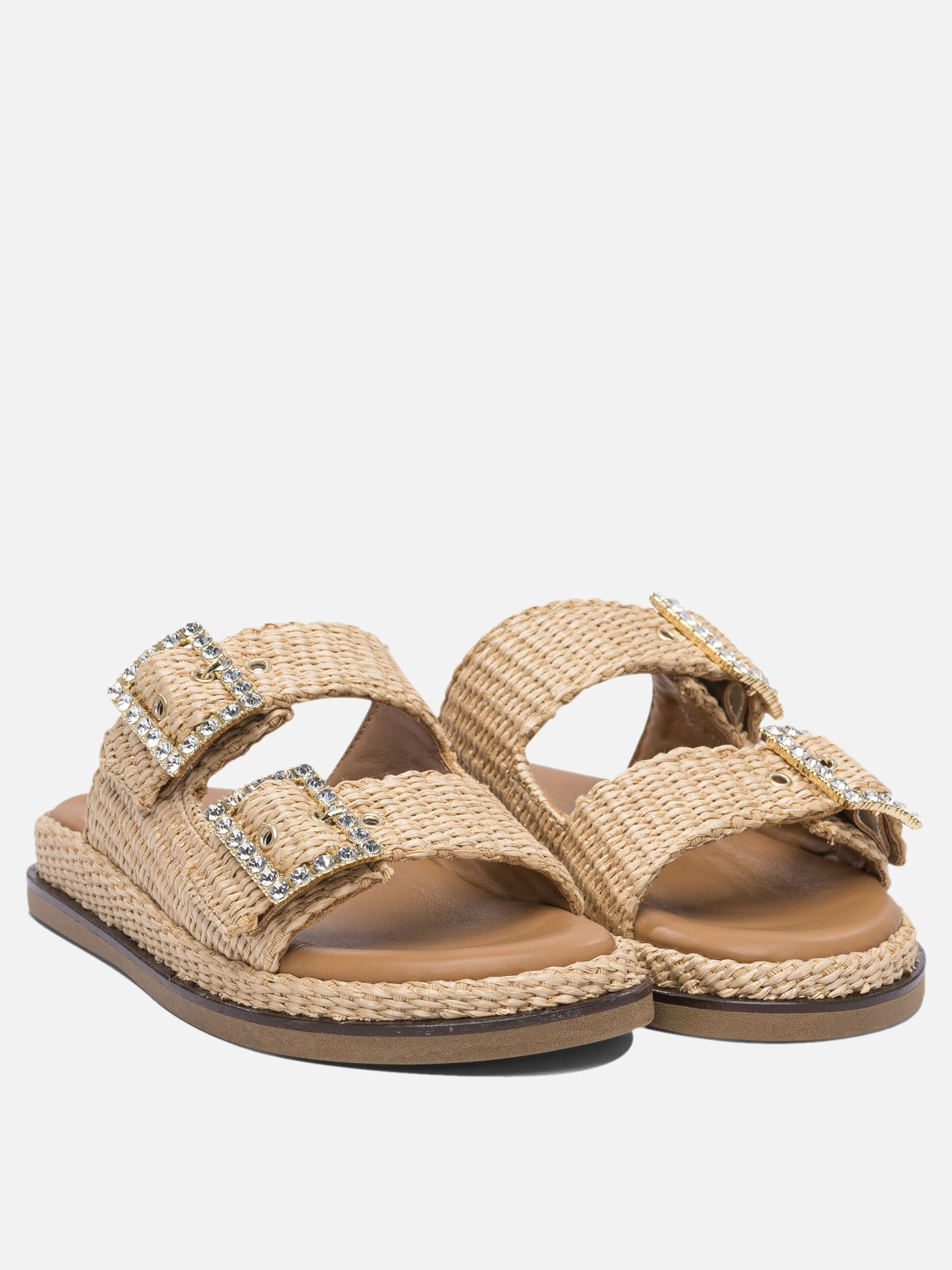 Flat sandals 100% rafia - 100% rubber  Beige - Alibi Women | PDP | Replica Handbags  | Zoom-Modal_2
