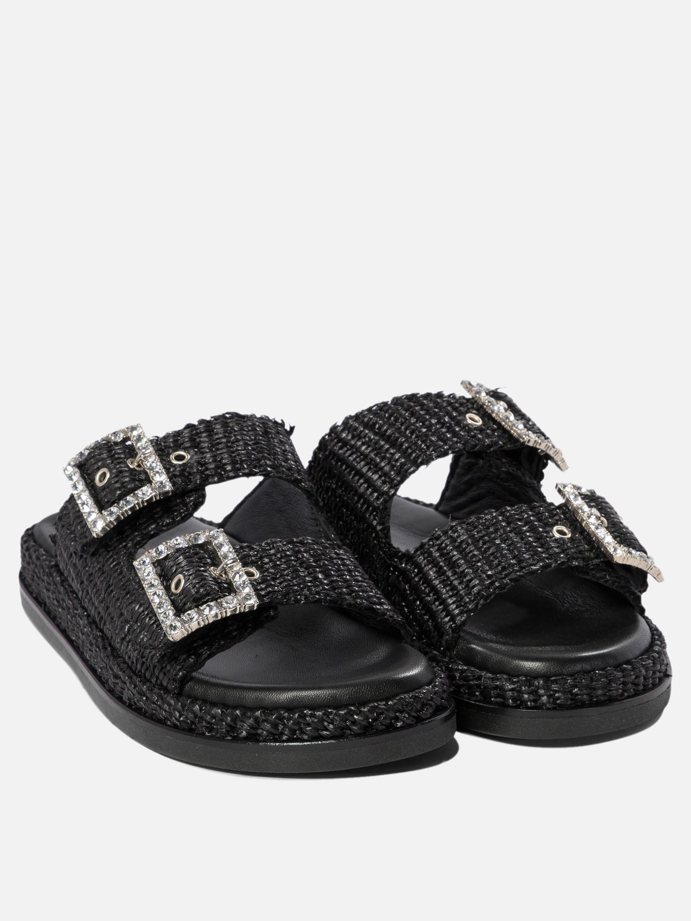 Flat sandals 100% rafia - 100% rubber  Black - Alibi Women | PDP | Replica Handbags  | Zoom-Modal_2
