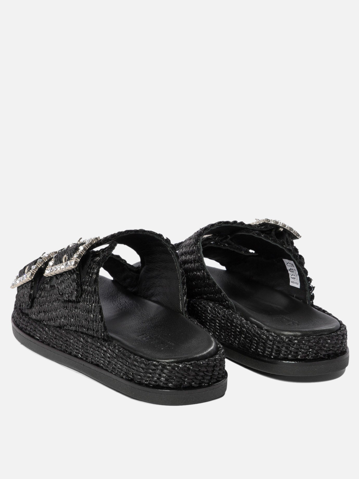 Flat sandals 100% rafia - 100% rubber  Black - Alibi Women | PDP | Replica Handbags  | Zoom-Modal_4
