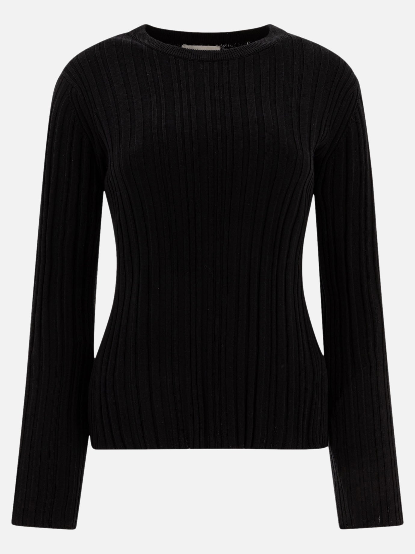 Crewneck t-shirts Solid colour  Black - Loulou Studio Women | PDP | Replica Handbags  
