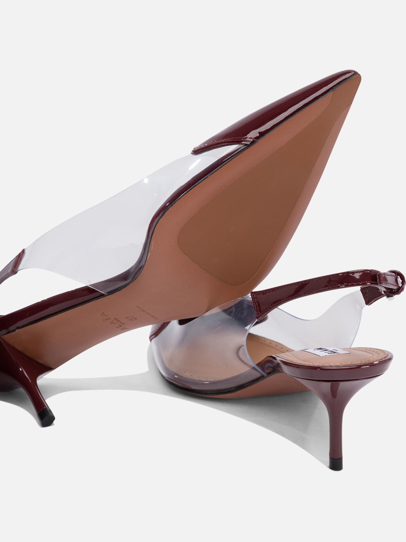 Slingbacks 50% patent calfskin 50% polyurethane - 95% leather 5% rubber  Bordeaux - Alaïa Women | PDP | Replica Handbags  | thumbnail_5