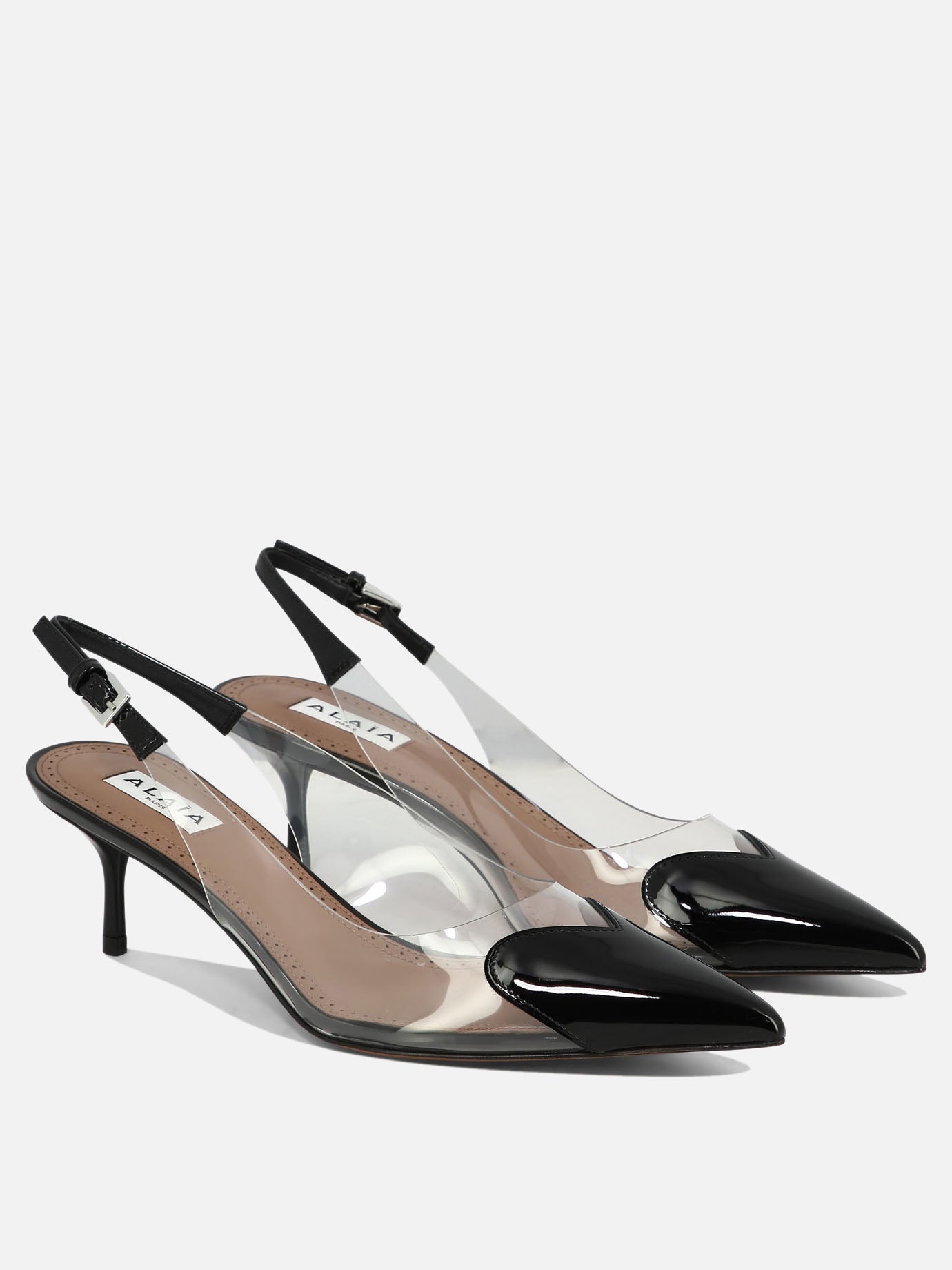 Slingbacks 50% patent calfskin 50% polyurethane - 95% leather 5% rubber  Black - Alaïa Women | PDP | Replica Handbags  | thumbnail_2