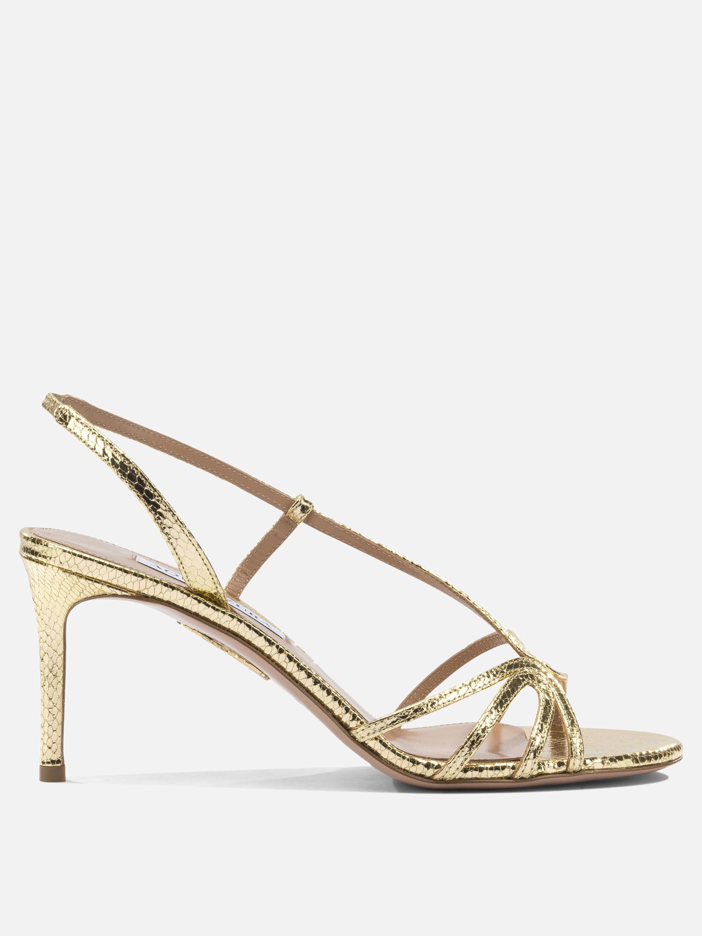 Heeled sandals 100% goat leather - 100% calf leather  Gold - Aquazzura Women | PDP | Replica Handbags  | thumbnail