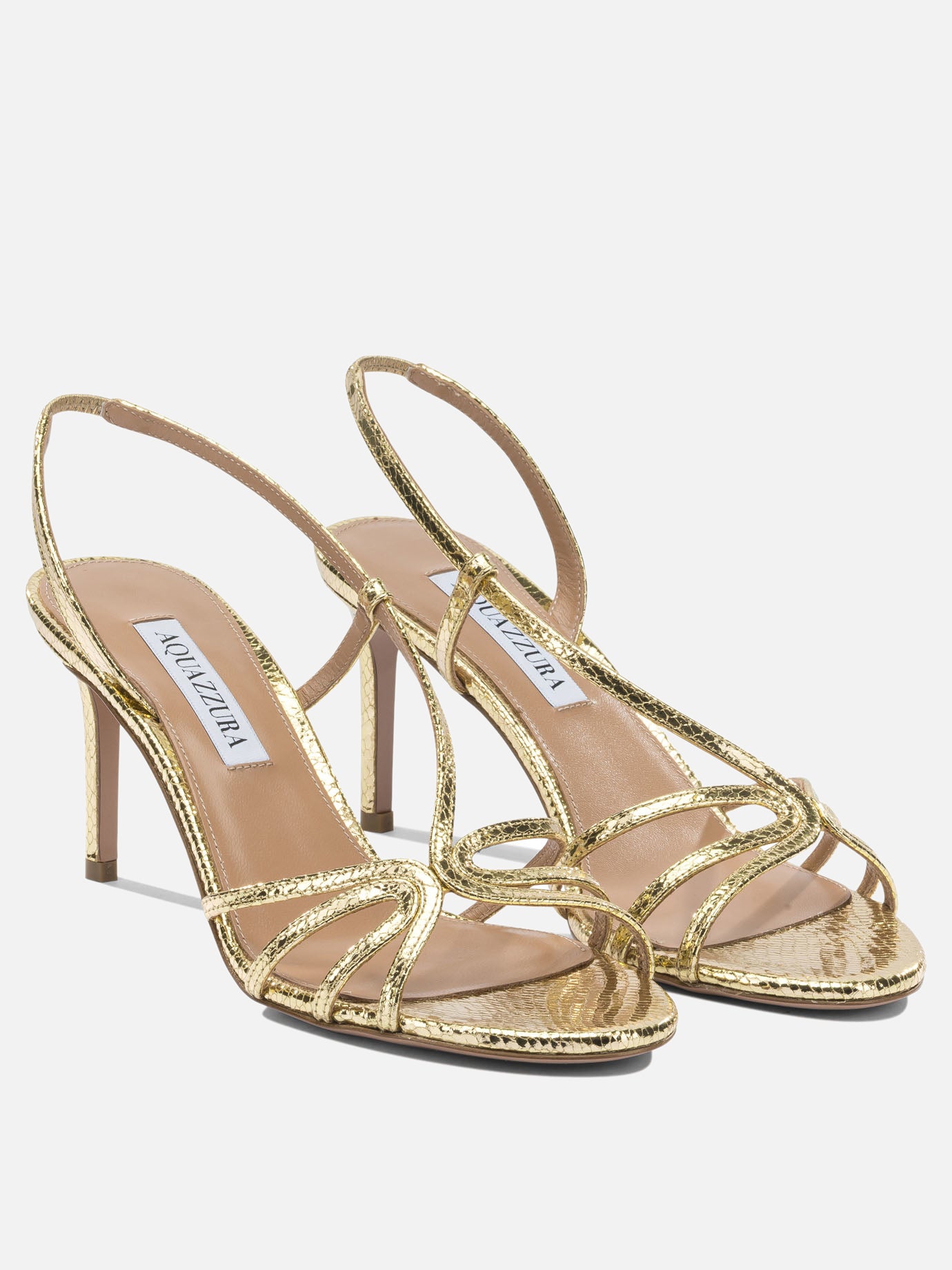 Heeled sandals 100% goat leather - 100% calf leather  Gold - Aquazzura Women | PLP | Replica Handbags  | 2
