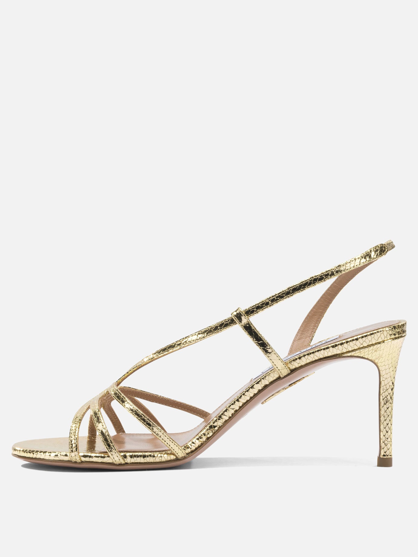 Heeled sandals 100% goat leather - 100% calf leather  Gold - Aquazzura Women | PDP | Replica Handbags  | Zoom-Modal_3
