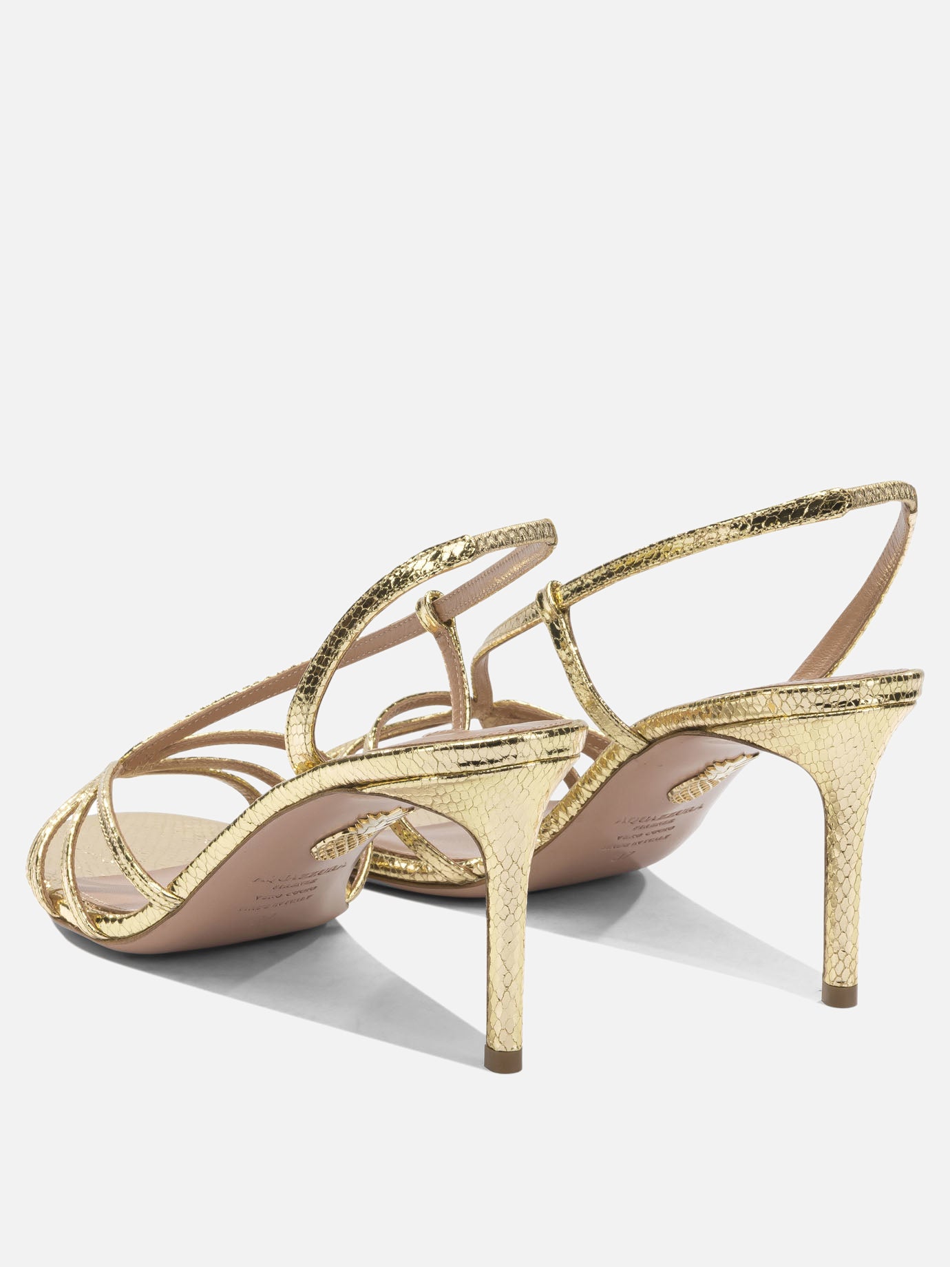 Heeled sandals 100% goat leather - 100% calf leather  Gold - Aquazzura Women | PDP | Replica Handbags  | Zoom-Modal_4
