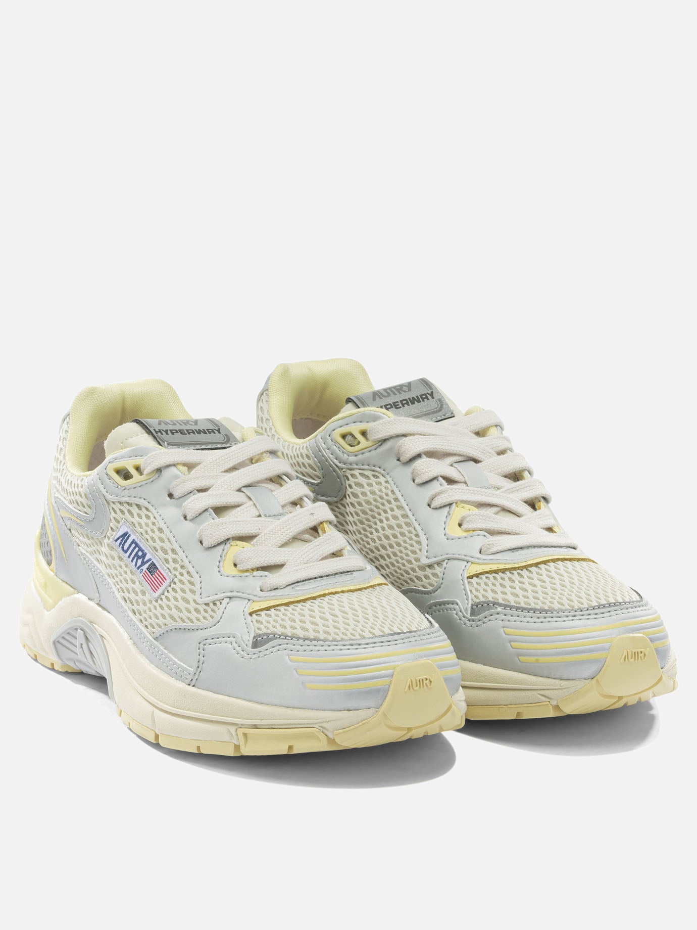 Low top sneakers 45% polyurethane 40% mesh 10% nylon 5% cow leather - 40% phylon 40% rubber 20% thermoplastic polyurethane  Silver - Autry Women | PLP | Replica Handbags  | 2
