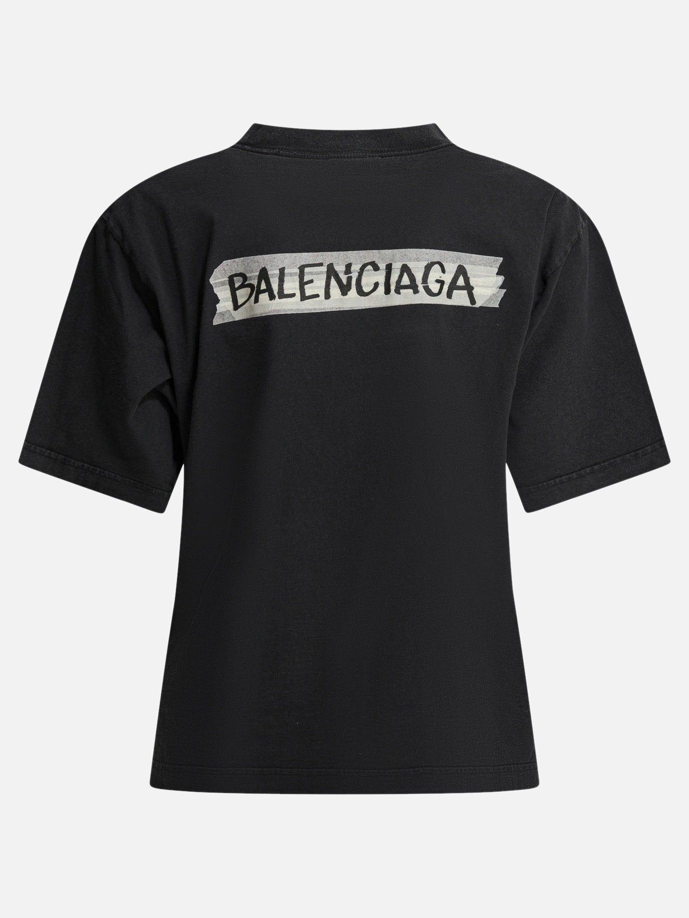 Crewneck t-shirts Logo  Black - Balenciaga Women | PDP | Replica Handbags  | Zoom-Modal_2
