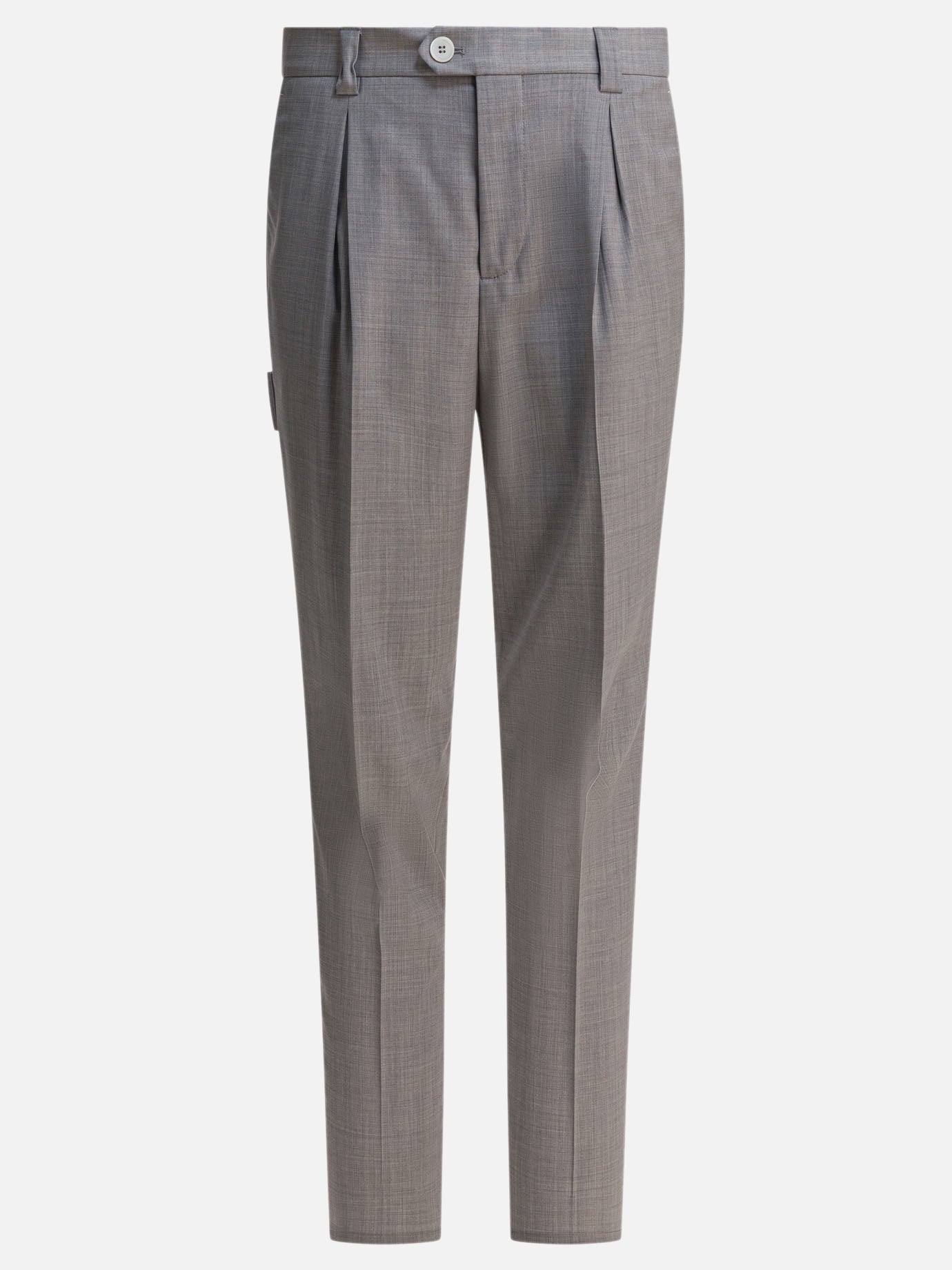 Tailored trousers Solid colour  Grey - Brunello Cucinelli Men | PLP | Replica Handbags  
