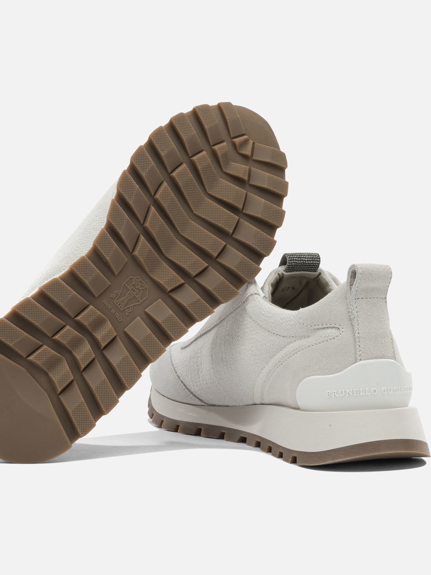 Low top sneakers 63% cotton 37% linen - 100% rubber  Silver - Brunello Cucinelli Women | PDP | Replica Handbags  | Zoom-Modal_5
