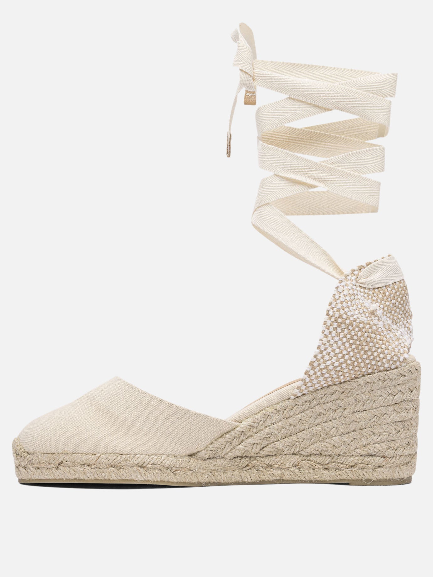 Heeled espadrilles 100% organic cotton - 100% rubber  Beige - Castañer Women | PDP | Replica Handbags  | Zoom-Modal_3
