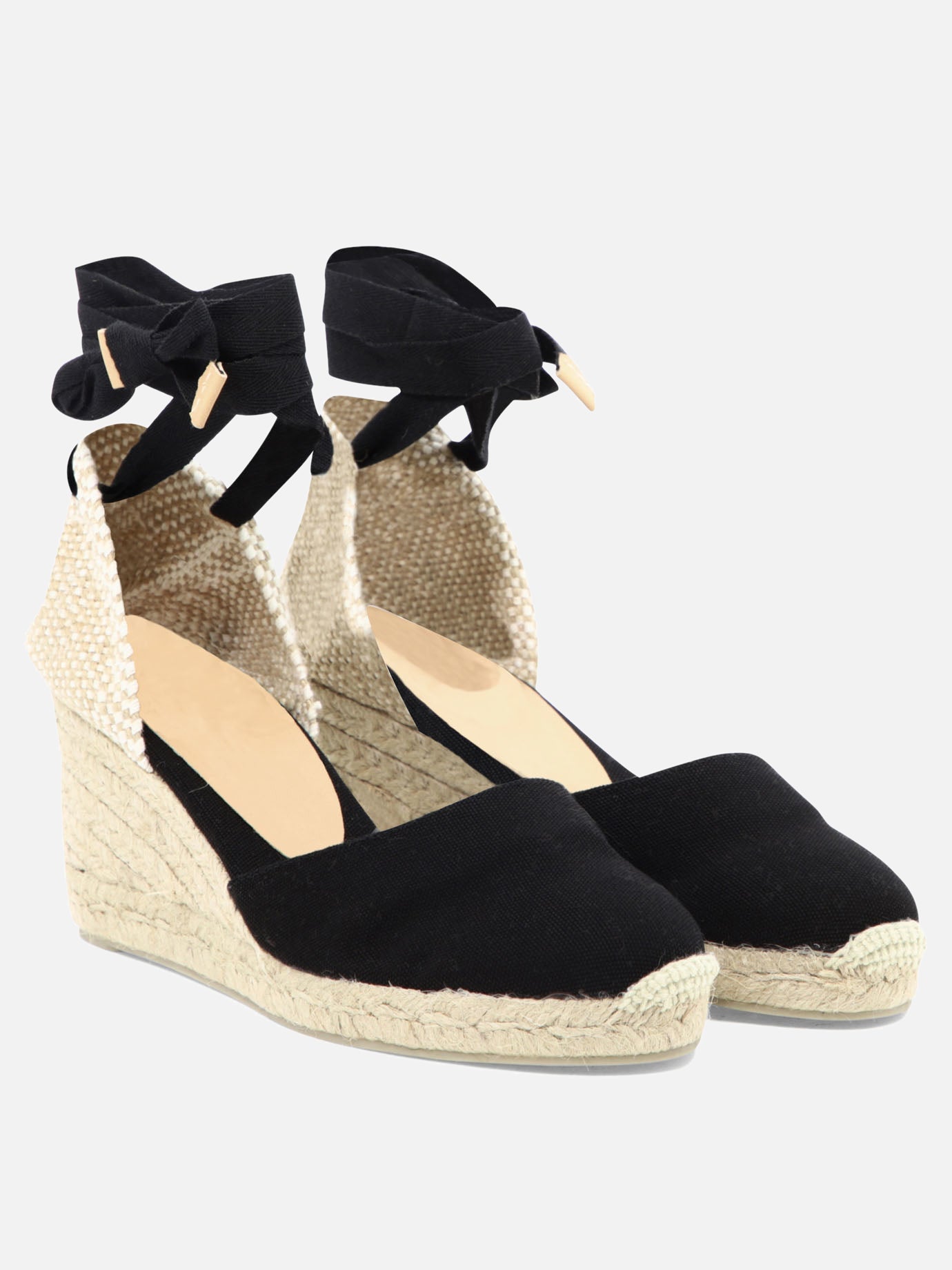 Heeled espadrilles 100% organic cotton - 100% rubber  Black - Castañer Women | PLP | Replica Handbags  | 2
