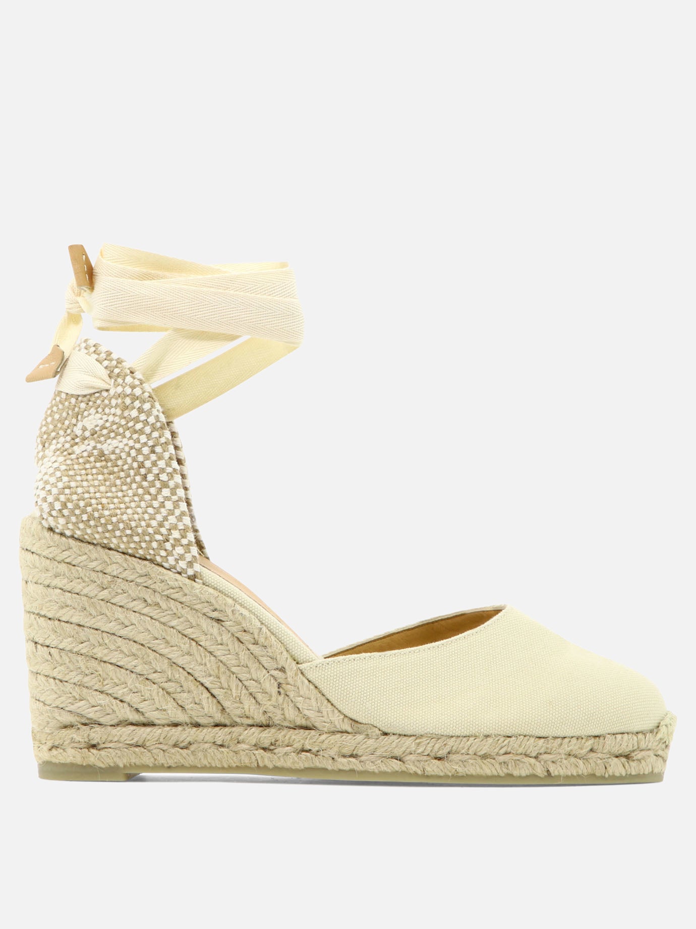 Heeled espadrilles 100% organic cotton - 100% rubber  White - Castañer Women | PDP | Replica Handbags  | Zoom-Modal
