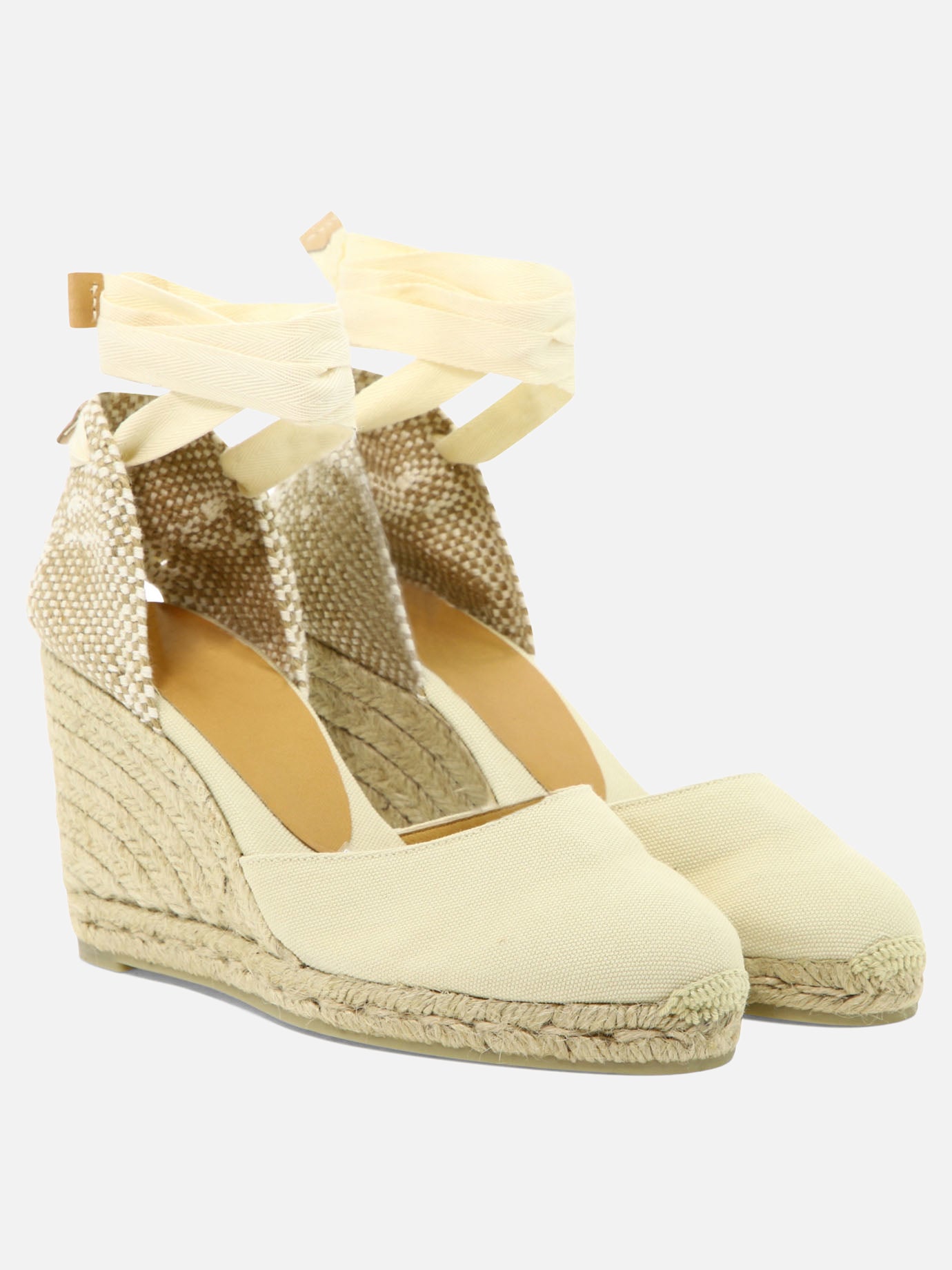 Heeled espadrilles 100% organic cotton - 100% rubber  White - Castañer Women | PDP | Replica Handbags  | thumbnail_2