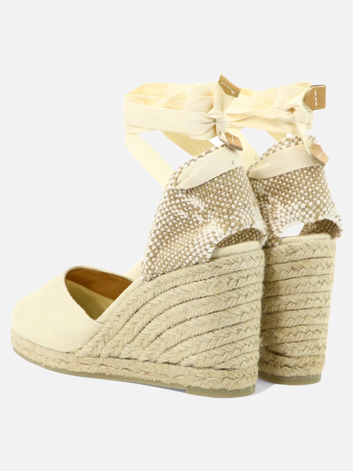 Heeled espadrilles 100% organic cotton - 100% rubber  White - Castañer Women | PDP | Replica Handbags  | thumbnail_4