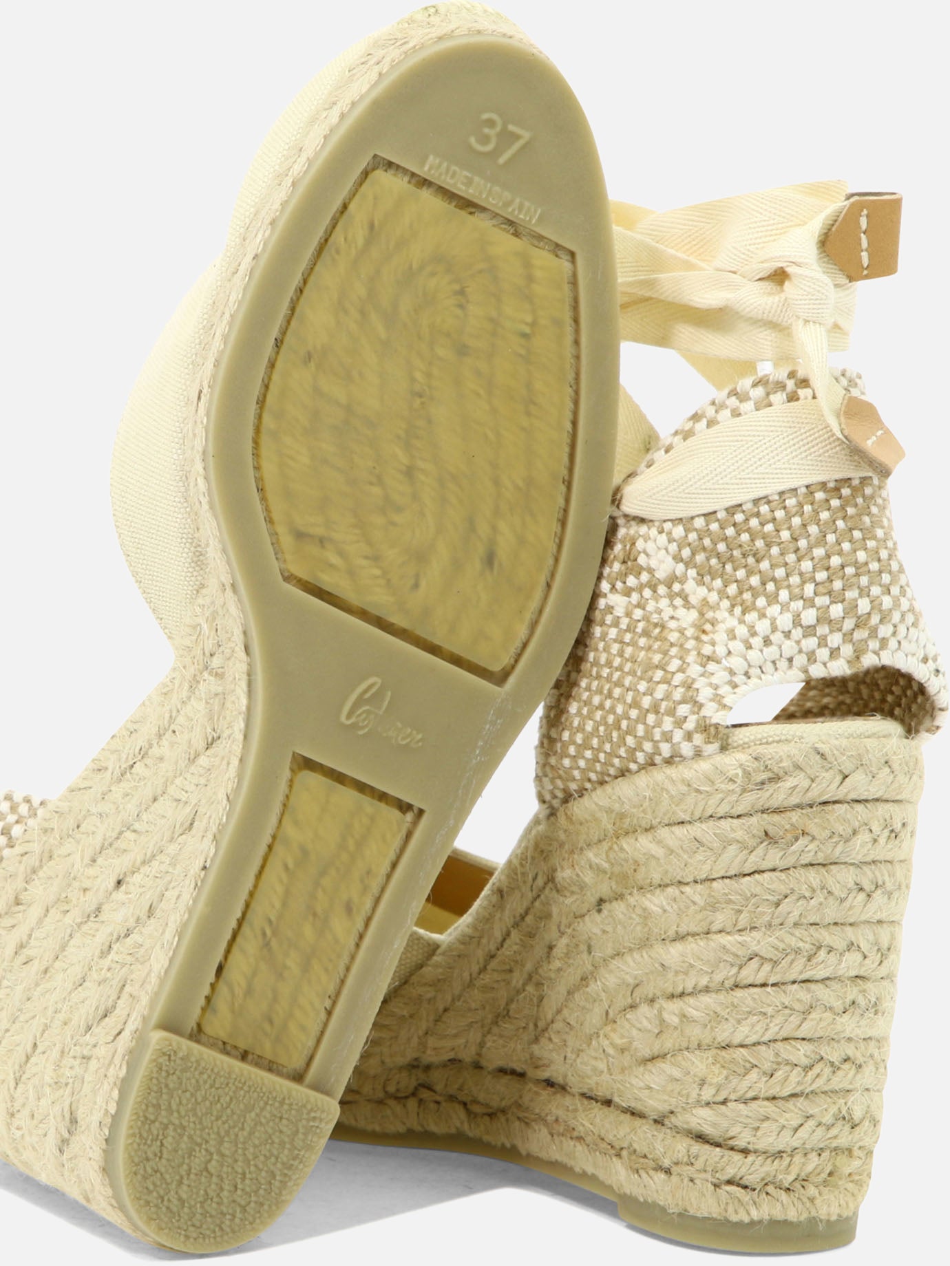 Heeled espadrilles 100% organic cotton - 100% rubber  White - Castañer Women | PDP | Replica Handbags  | thumbnail_5