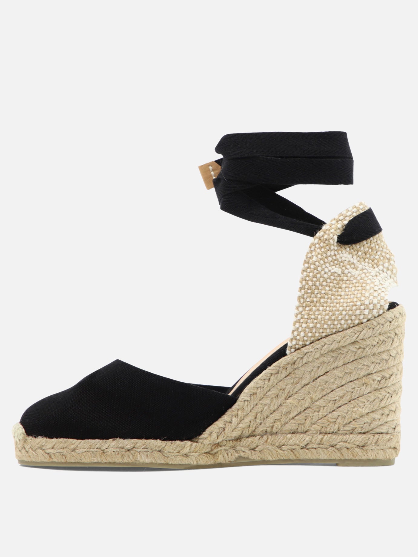 Heeled espadrilles 100% organic cotton - 100% rubber  Black - Castañer Women | PDP | Replica Handbags  | thumbnail_3