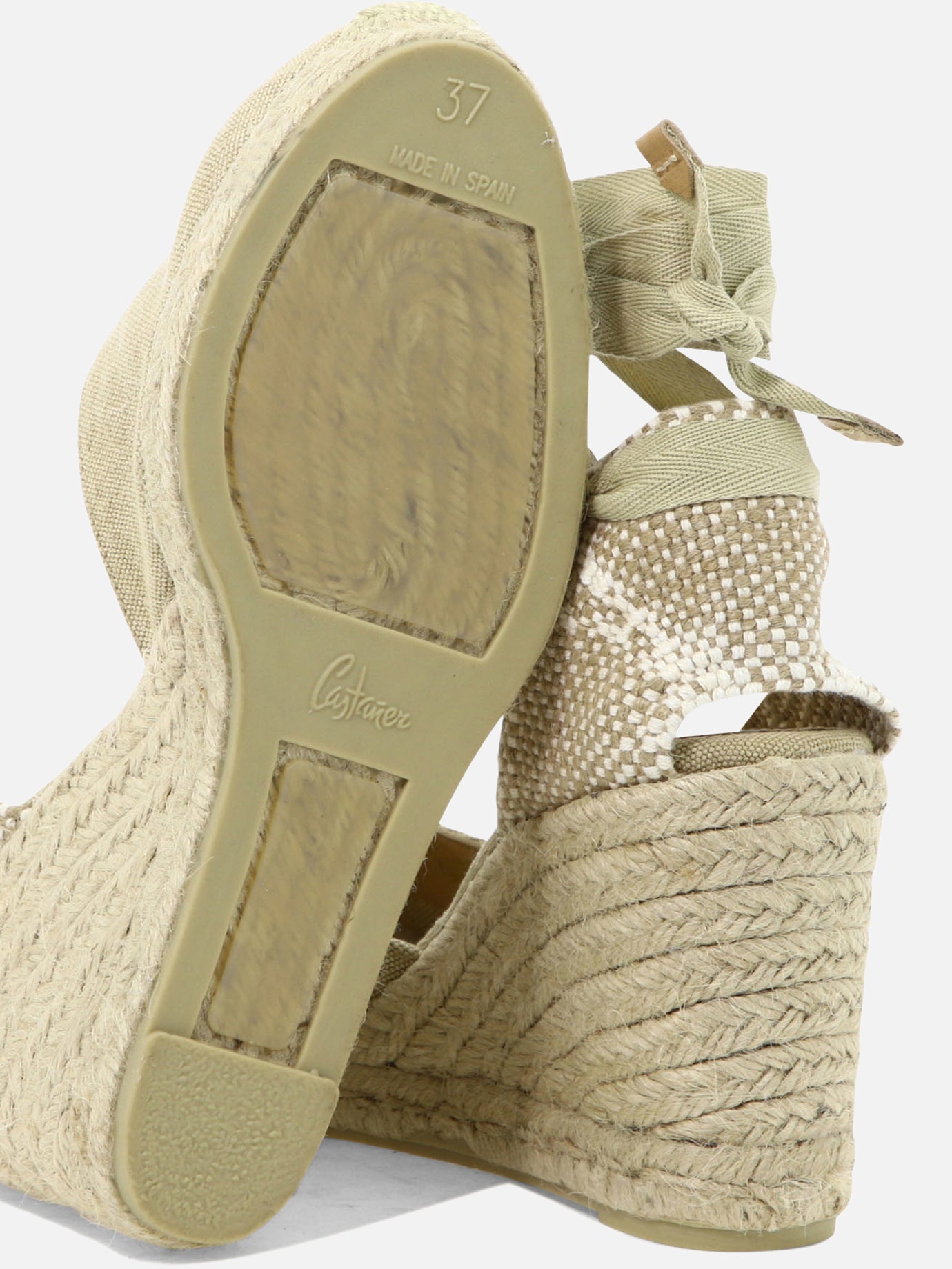 Heeled espadrilles 100% cotton - 100% rubber  Beige - Castañer Women | PDP | Replica Handbags  | Zoom-Modal_5
