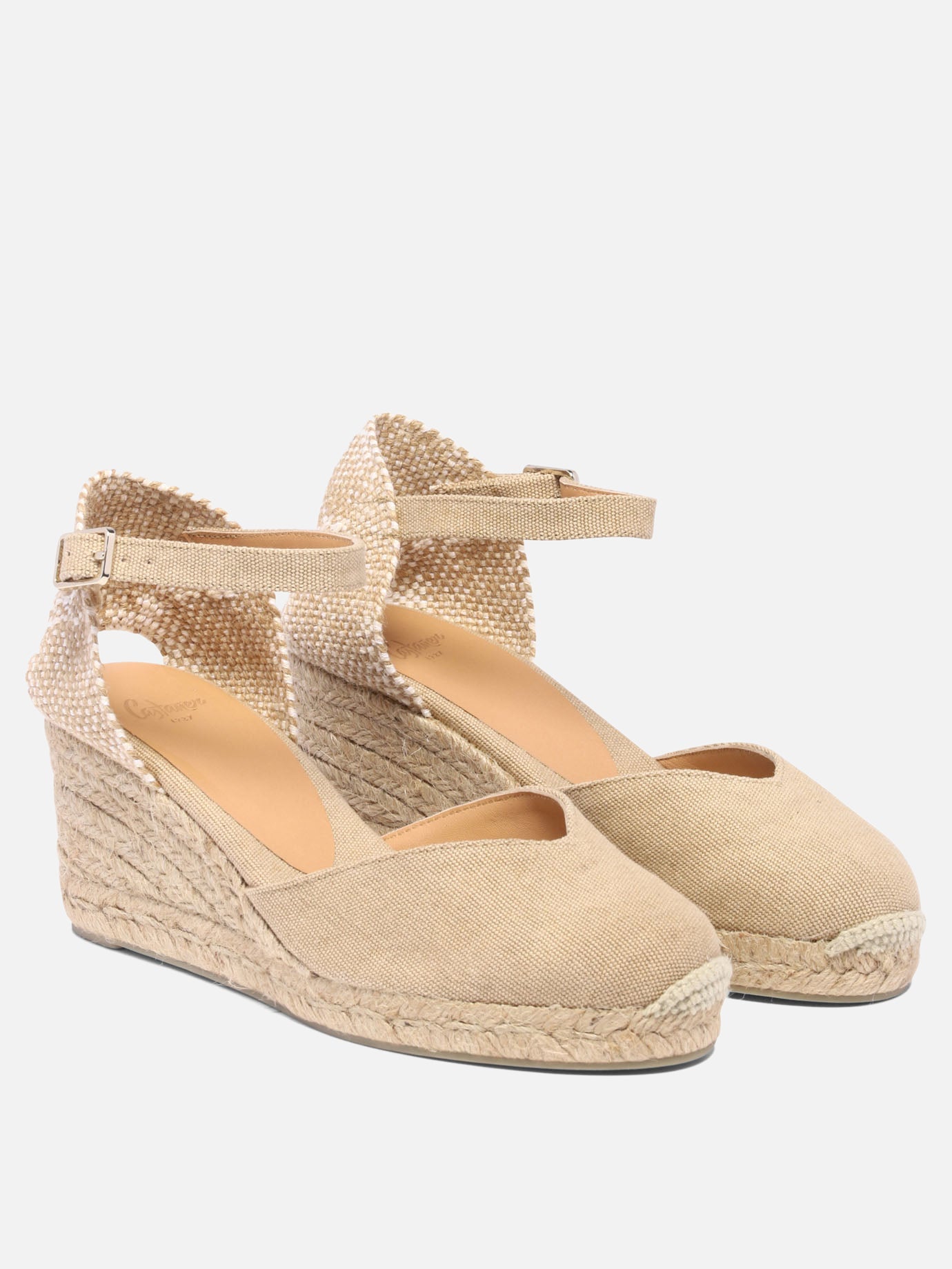 Heeled espadrilles 100% organic cotton - 100% rubber  Beige - Castañer Women | Replica Handbags  | 2
