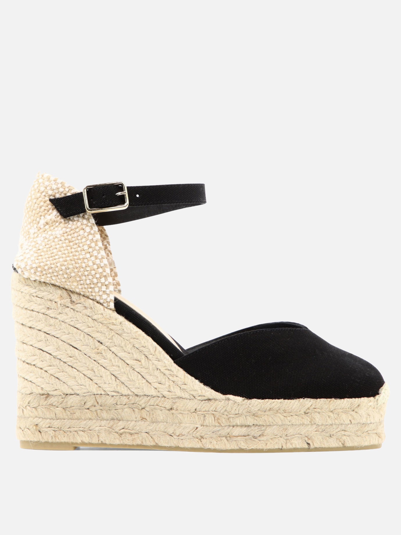 Heeled espadrilles 100% cotton - 100% rubber  Black - Castañer Women | Replica Handbags  
