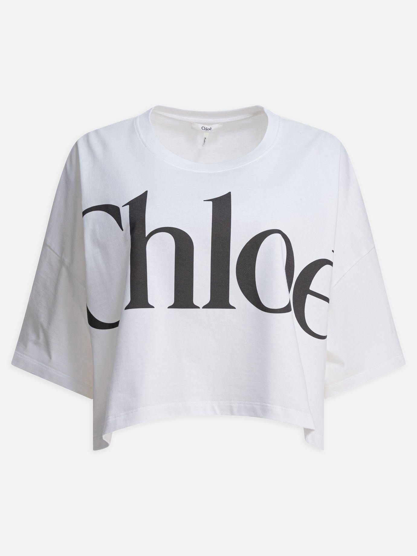 Crewneck t-shirts Logo  White - Chloé Women | PDP | Replica Handbags  | Zoom-Modal
