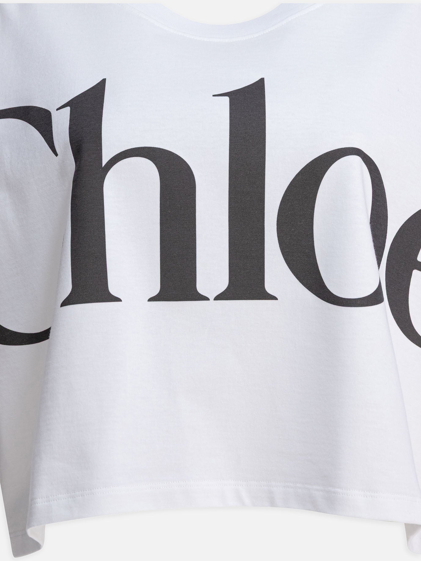 Crewneck t-shirts Logo  White - Chloé Women | PDP | Replica Handbags  | thumbnail_3