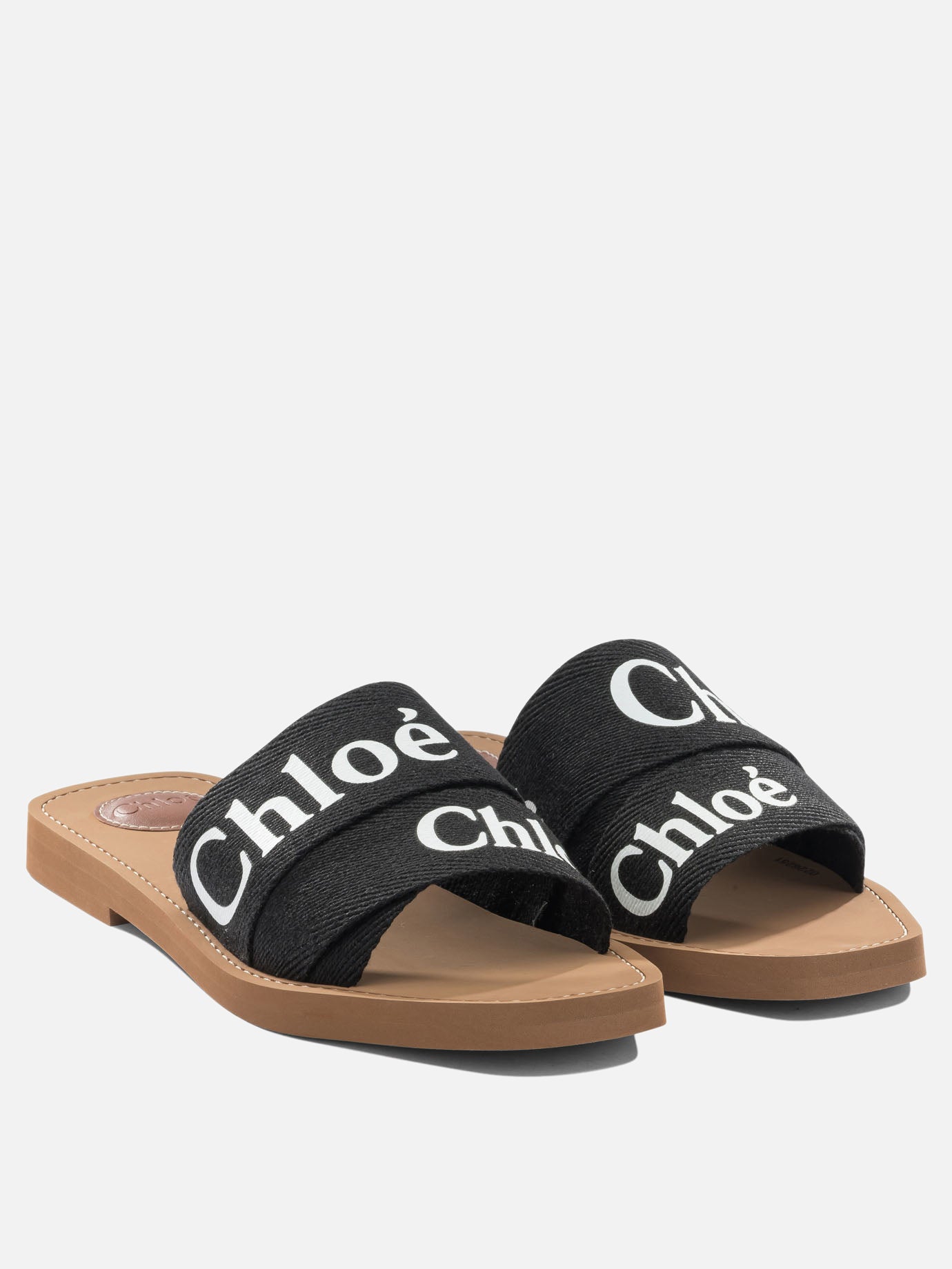 Flat sandals 90% linen 10% polyester - 100% ethylene vinyl acetate  Black - Chloé Women | PDP | Replica Handbags  | thumbnail_2