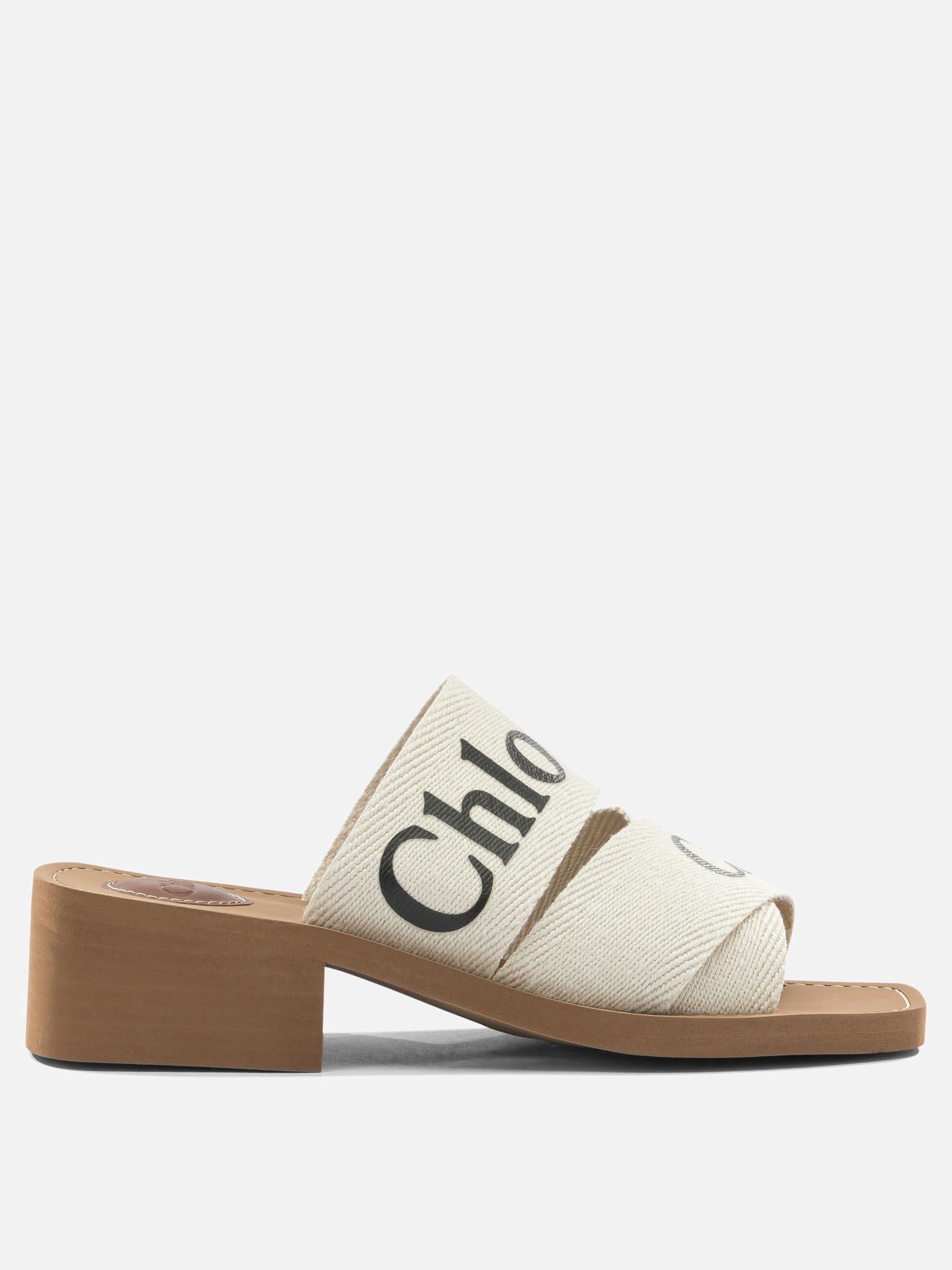 Heeled sandals 90% linen 10% polyester - 100% ethylene vinyl acetate  White - Chloé Women | PDP | Replica Handbags  | Zoom-Modal
