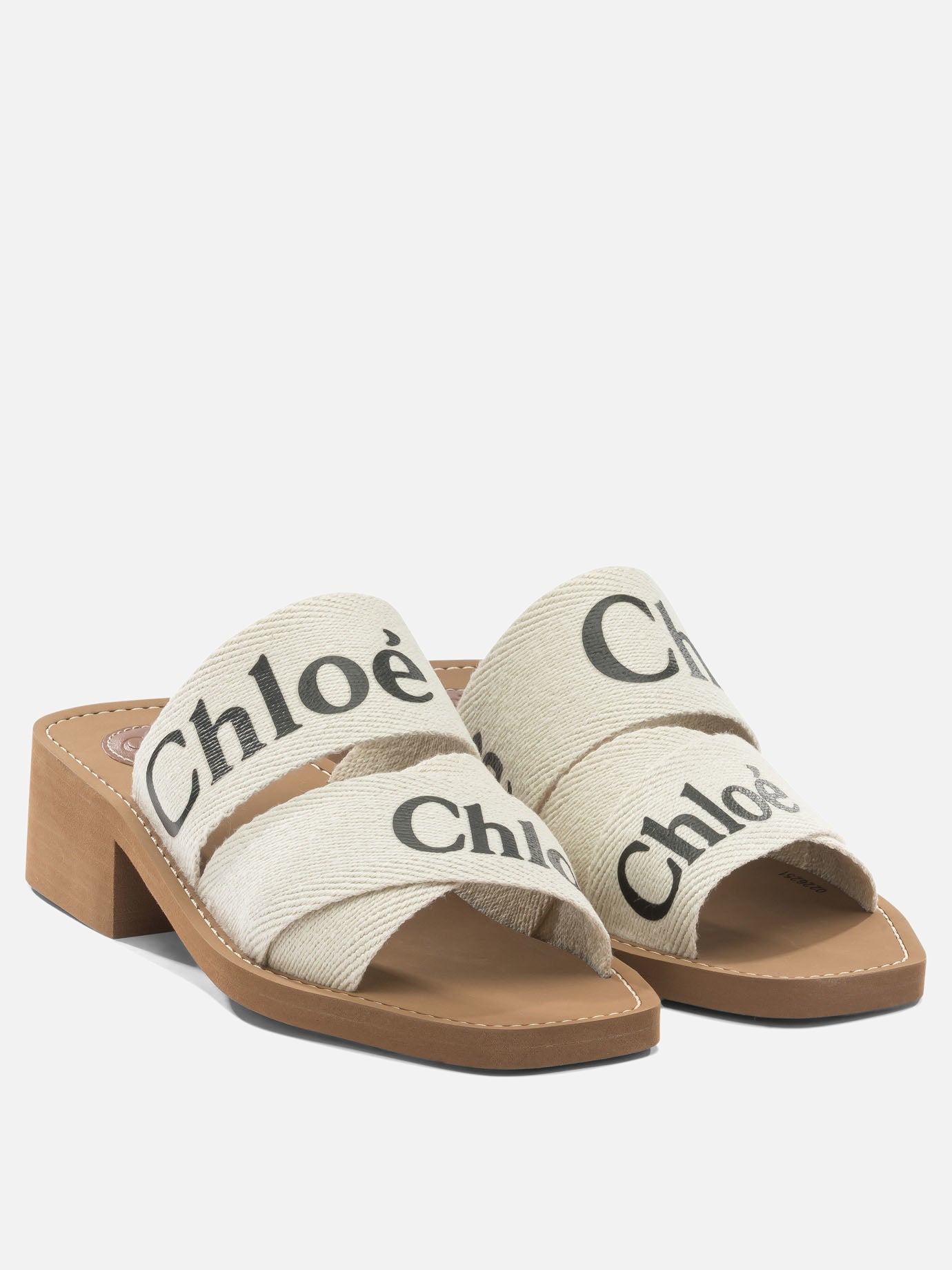 Heeled sandals 90% linen 10% polyester - 100% ethylene vinyl acetate  White - Chloé Women | PDP | Replica Handbags  | Zoom-Modal_2
