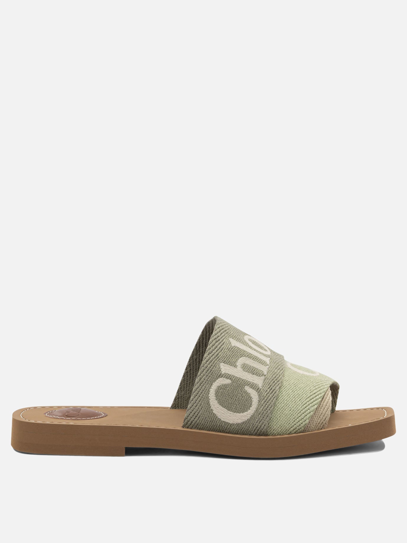 Flat sandals 90% linen 10% polyester - 100% ethylene vinyl acetate  Green - Chloé Women | PLP | Replica Handbags  
