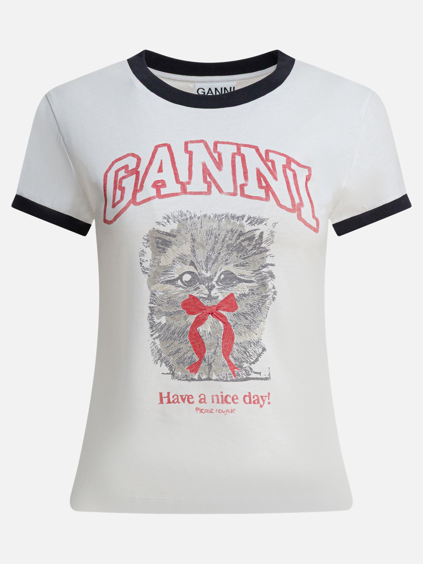 Crewneck t-shirts Logo  White - Ganni Women | PLP | Replica Handbags  
