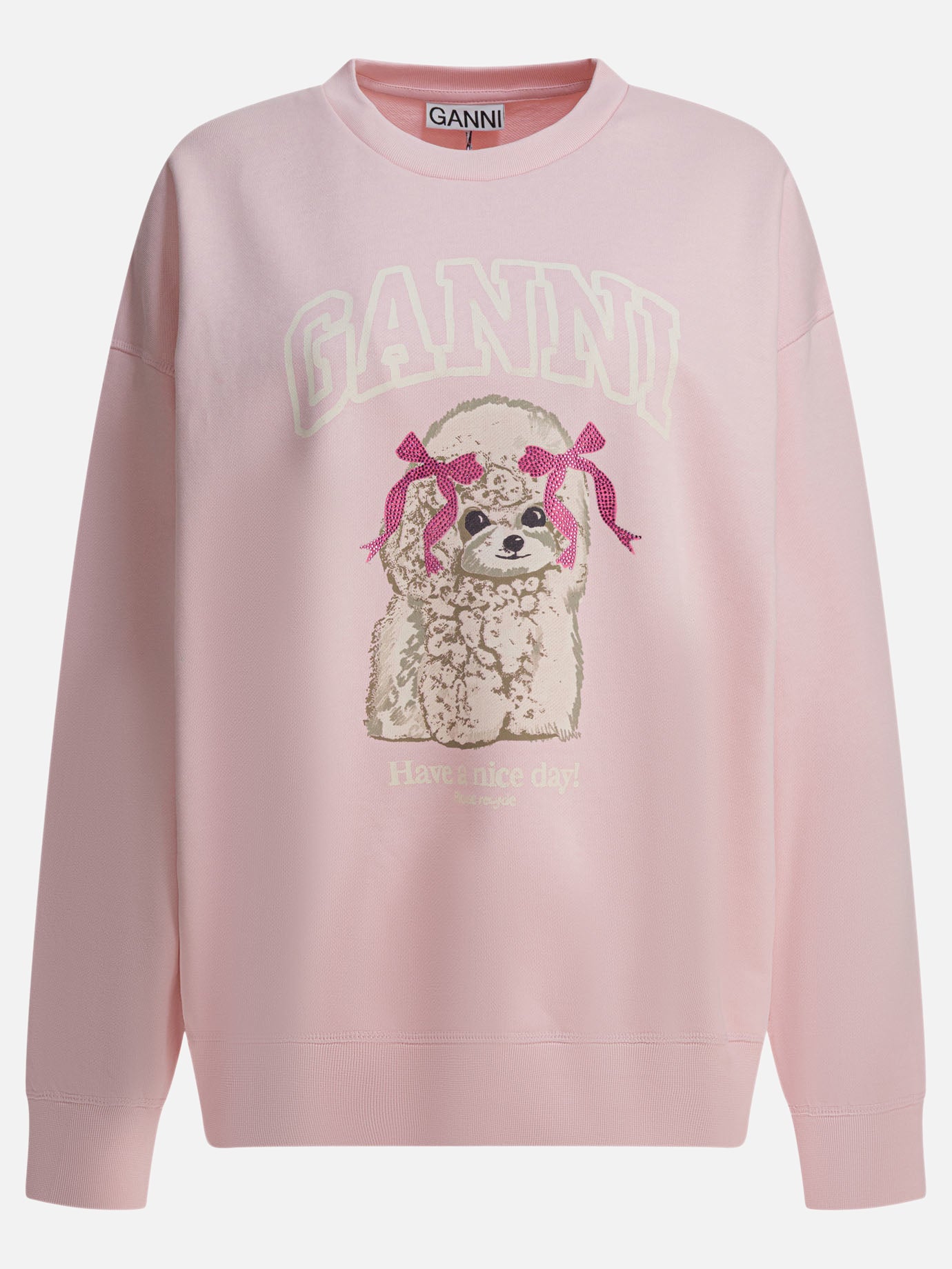 Crewnecks Logo  Pink - Ganni Women | PDP | Replica Handbags  | thumbnail