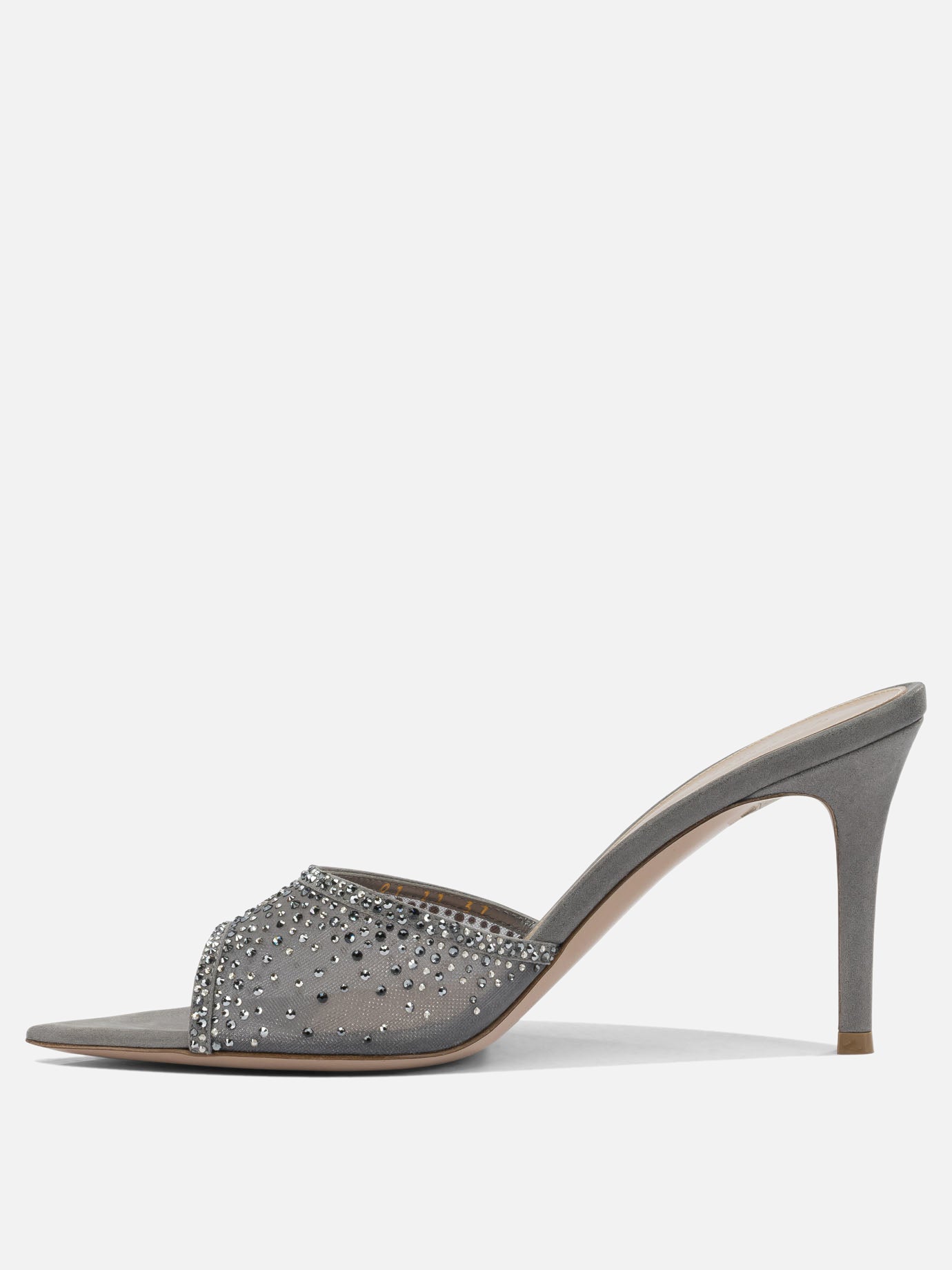 Heeled sandals 70% fabric 30% suede - 100% leather  Grey - Gianvito Rossi Women | PDP | Replica Handbags  | Zoom-Modal_3
