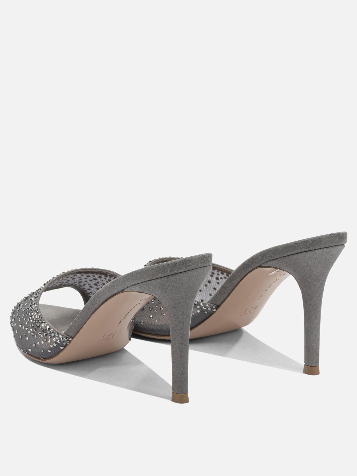 Heeled sandals 70% fabric 30% suede - 100% leather  Grey - Gianvito Rossi Women | PDP | Replica Handbags  | thumbnail_4