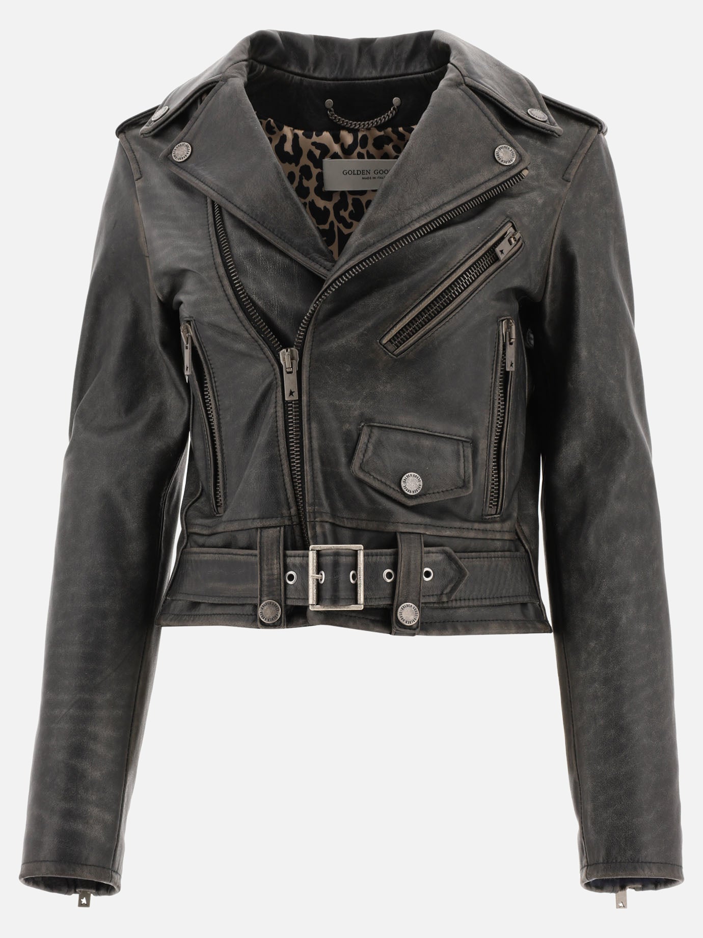 Leather jackets Solid colour  Black - Golden Goose Women | PDP | Replica Handbags  | Zoom-Modal
