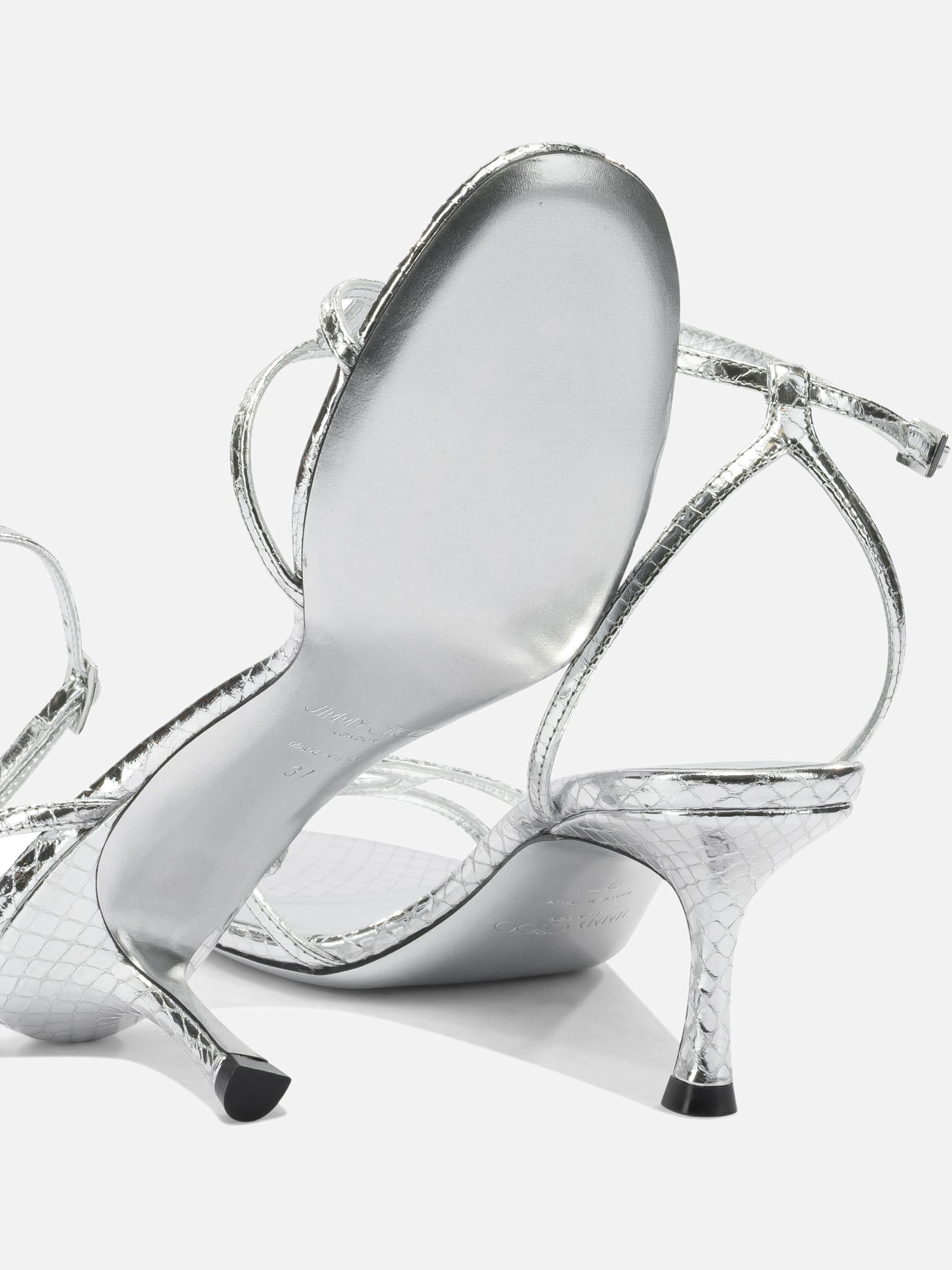 Heeled sandals 1998 LEO 100  Silver - Jimmy Choo Women | PDP | Replica Handbags  | thumbnail_5
