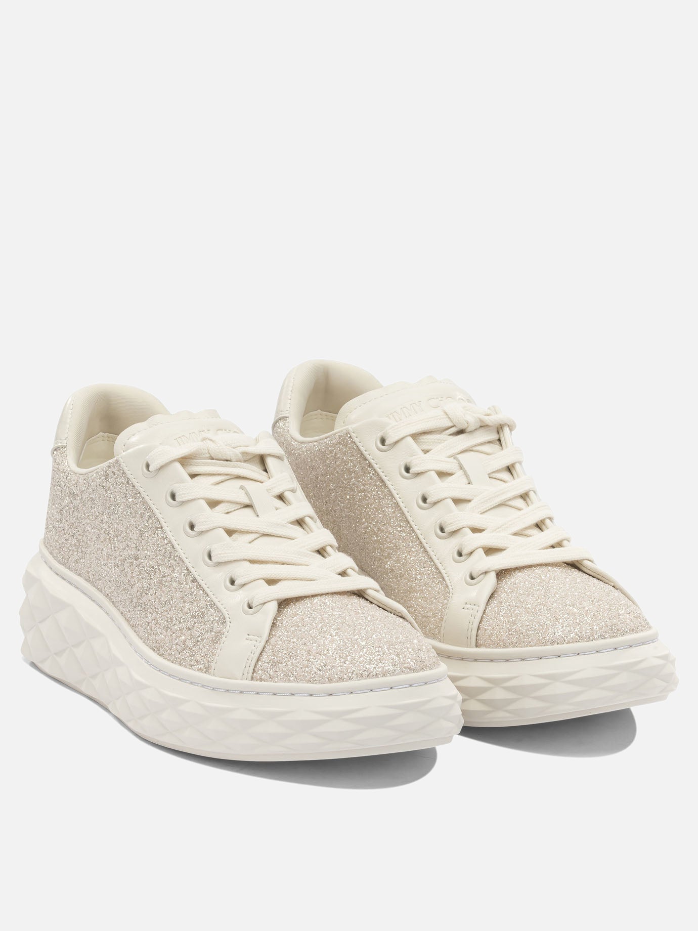 Low top sneakers 70% leather 24% textile 5% metal 1% rubber - 100% rubber  Gold - Jimmy Choo Women | PDP | Replica Handbags  | thumbnail_2