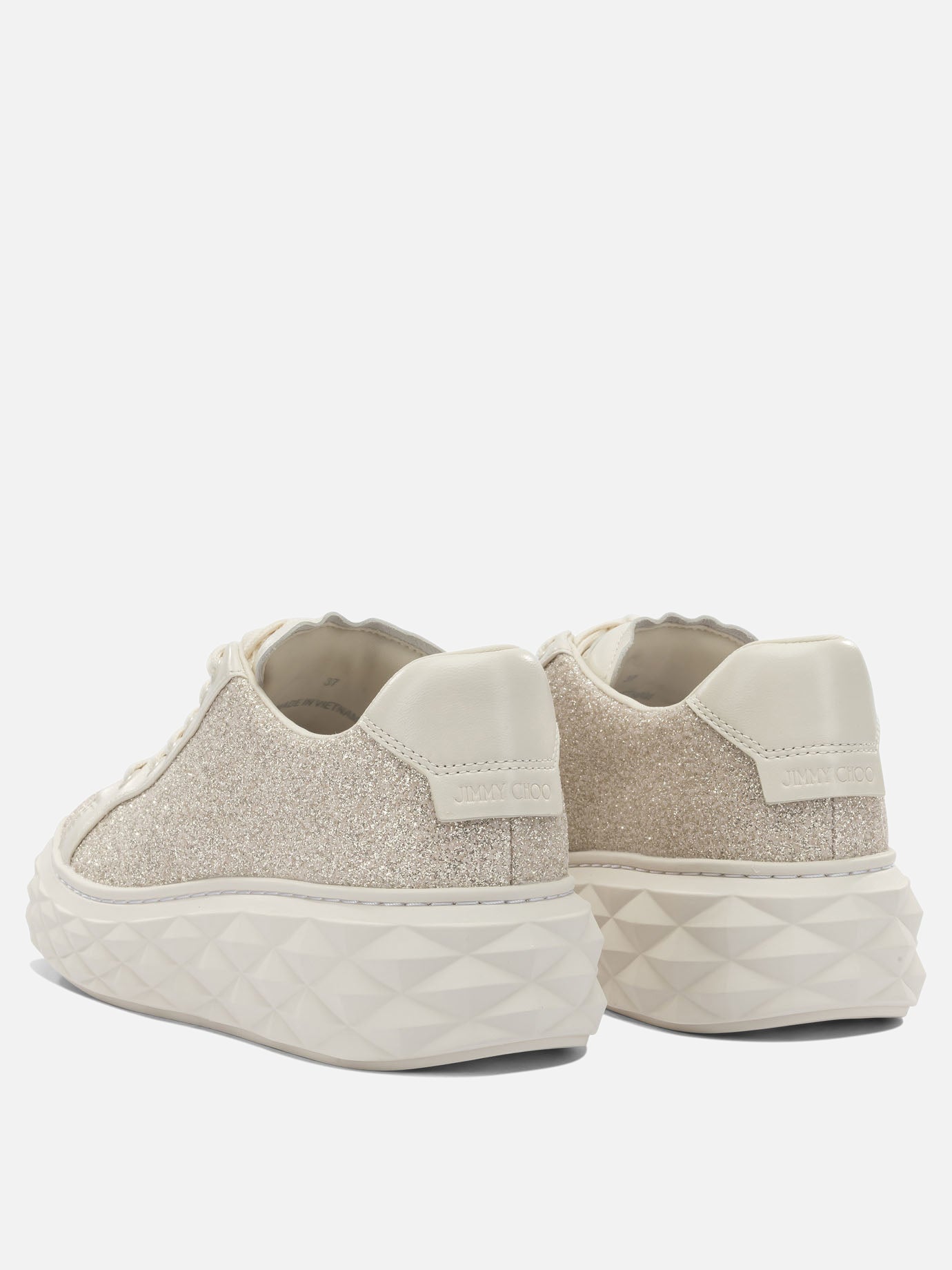 Low top sneakers 70% leather 24% textile 5% metal 1% rubber - 100% rubber  Gold - Jimmy Choo Women | PDP | Replica Handbags  | Zoom-Modal_4
