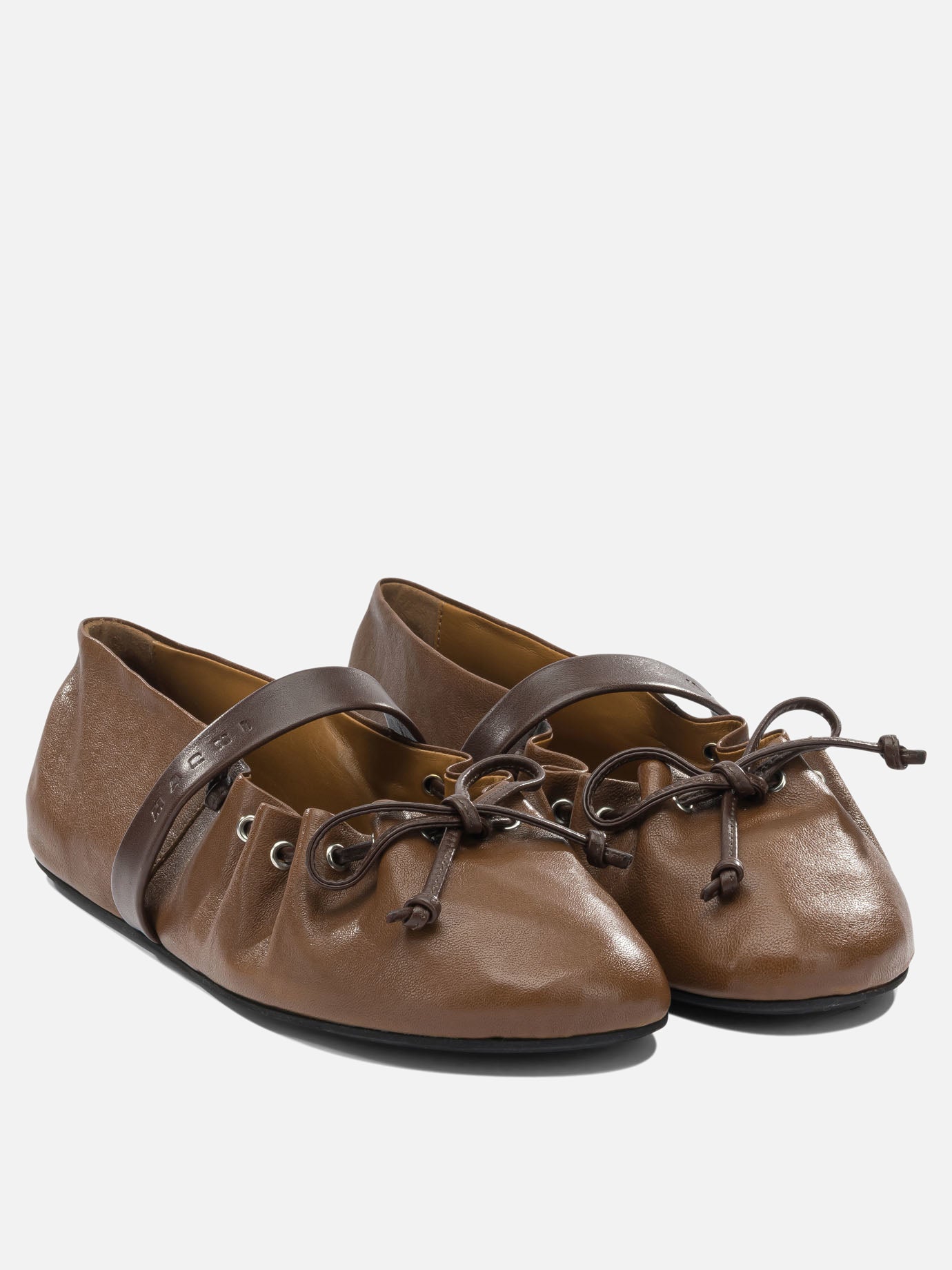 Mary Jane ballet flats 100% ovine leather - 100% rubber  Brown - Marni Women | PLP | Replica Handbags  | 2
