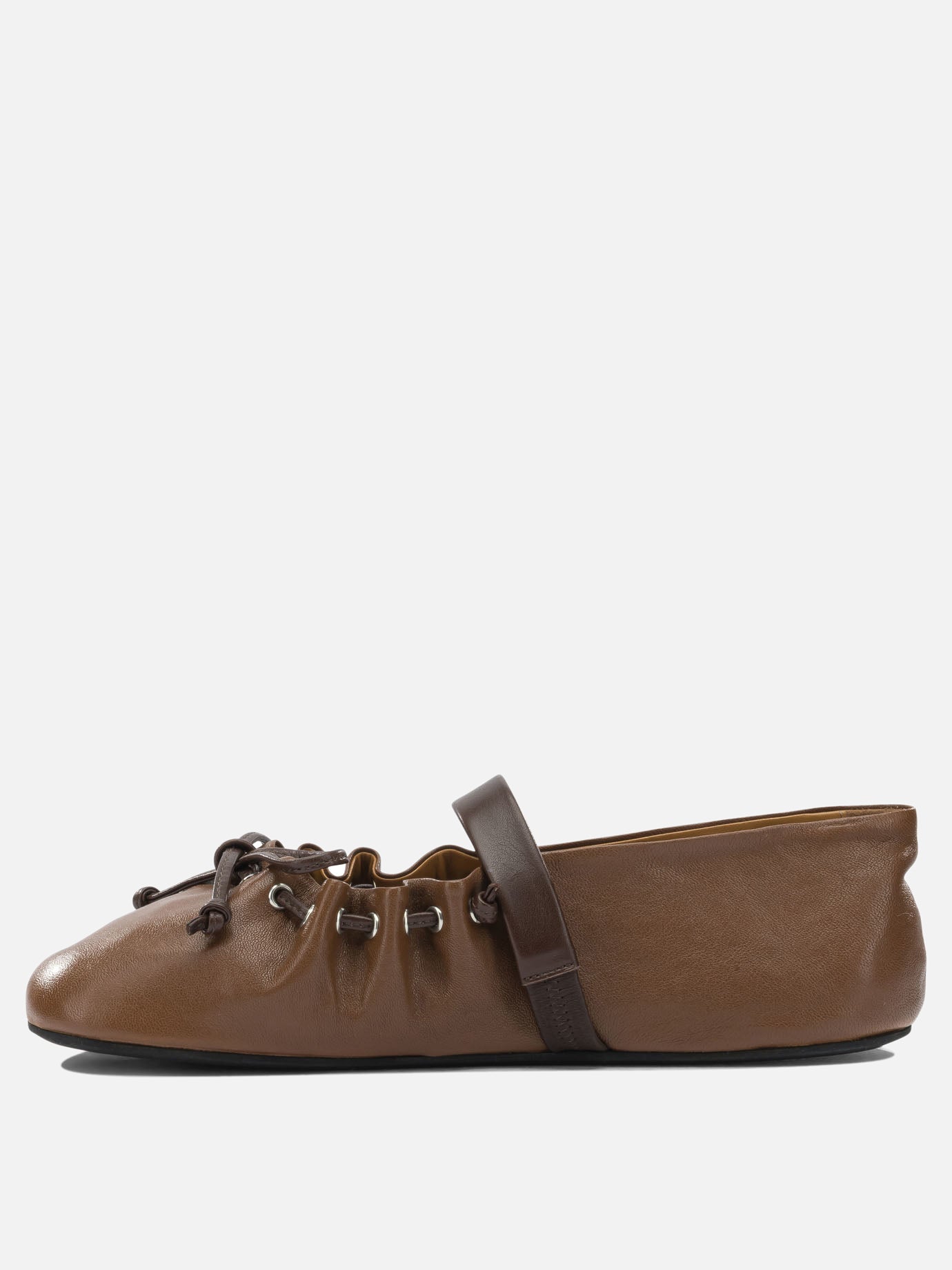 Mary Jane ballet flats 100% ovine leather - 100% rubber  Brown - Marni Women | PDP | Replica Handbags  | thumbnail_3