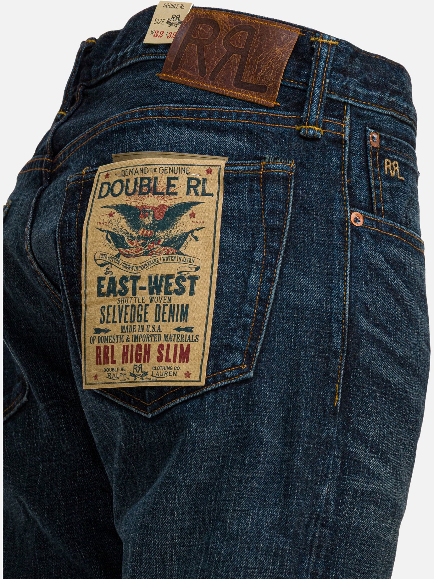 Straight-leg jeans Solid colour  Blue - RRL by Ralph Lauren Men | PDP | Replica Handbags  | Zoom-Modal_4
