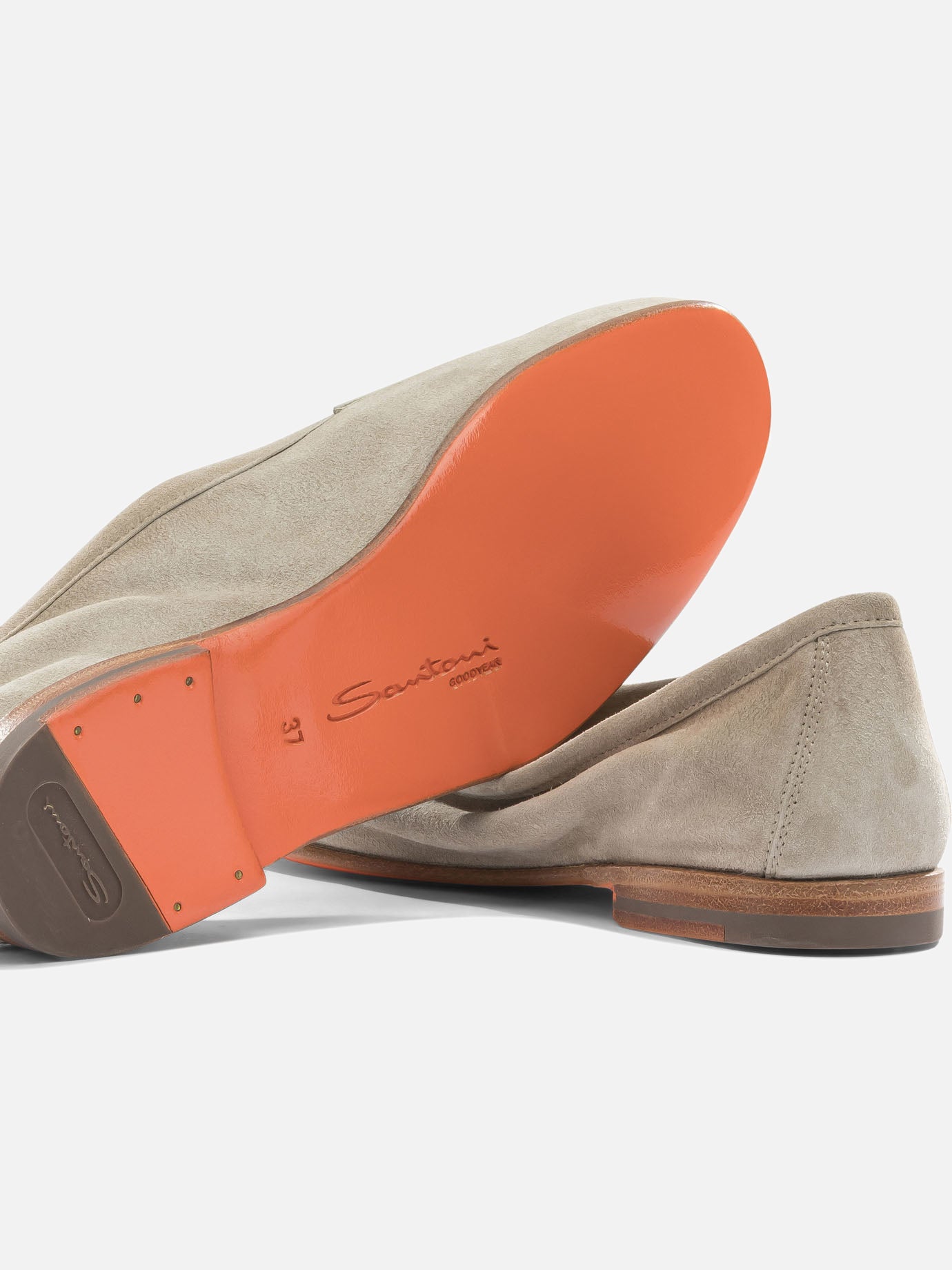 Loafers 100% suede - 100% leather  Beige - Santoni Women | PDP | Replica Handbags  | Zoom-Modal_5
