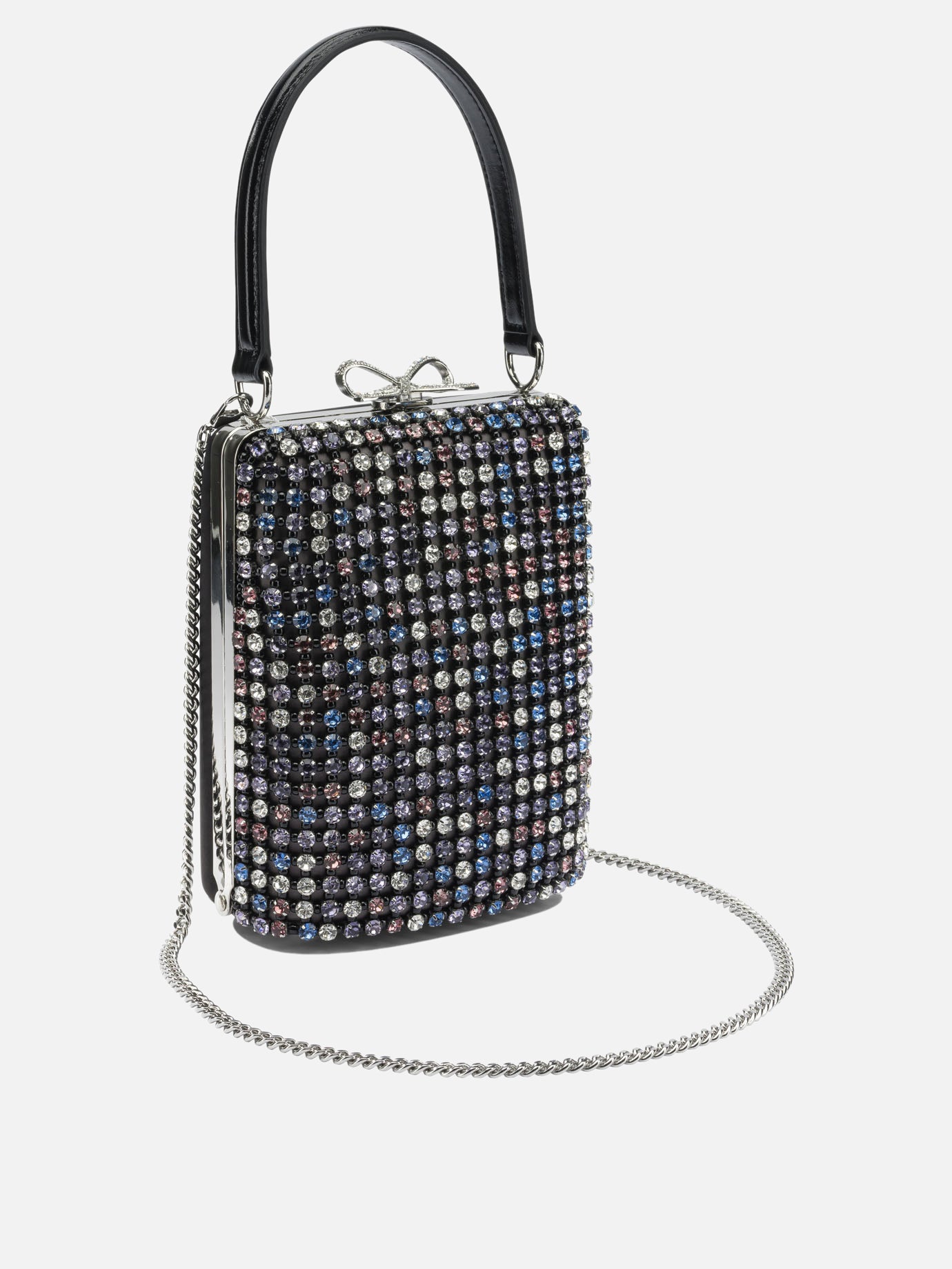 Mini bags 97% polyester 3% elastane - Other fabric: 100% polyurethane  Black - Self-portrait Women | PDP | Replica Handbags  | thumbnail_2