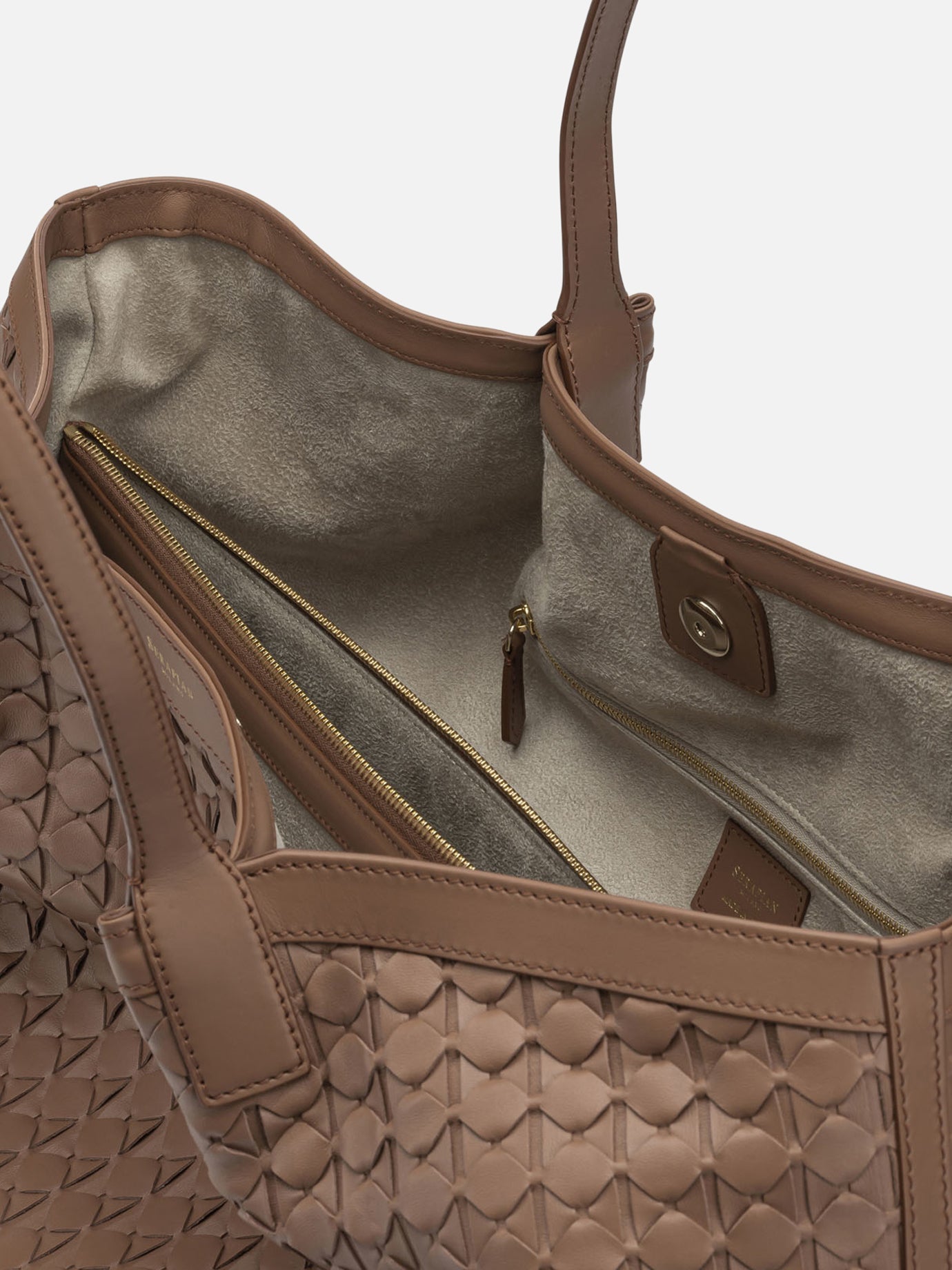 Large bags 100% nappa leather  Brown - Serapian Women | PDP | Replica Handbags  | Zoom-Modal_5
