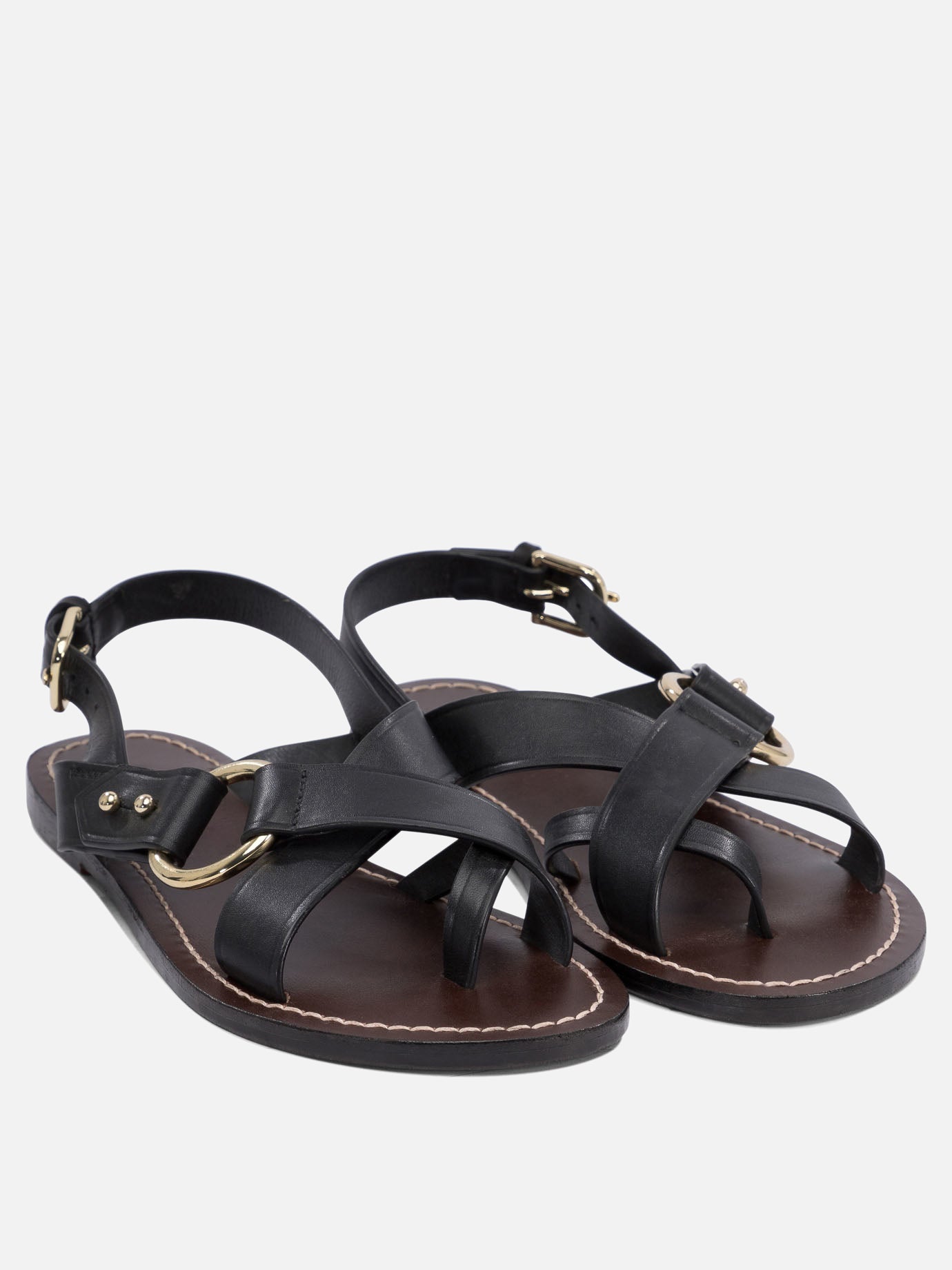 Flat sandals 100% leather  Black - Soeur Women | Replica Handbags  | 2
