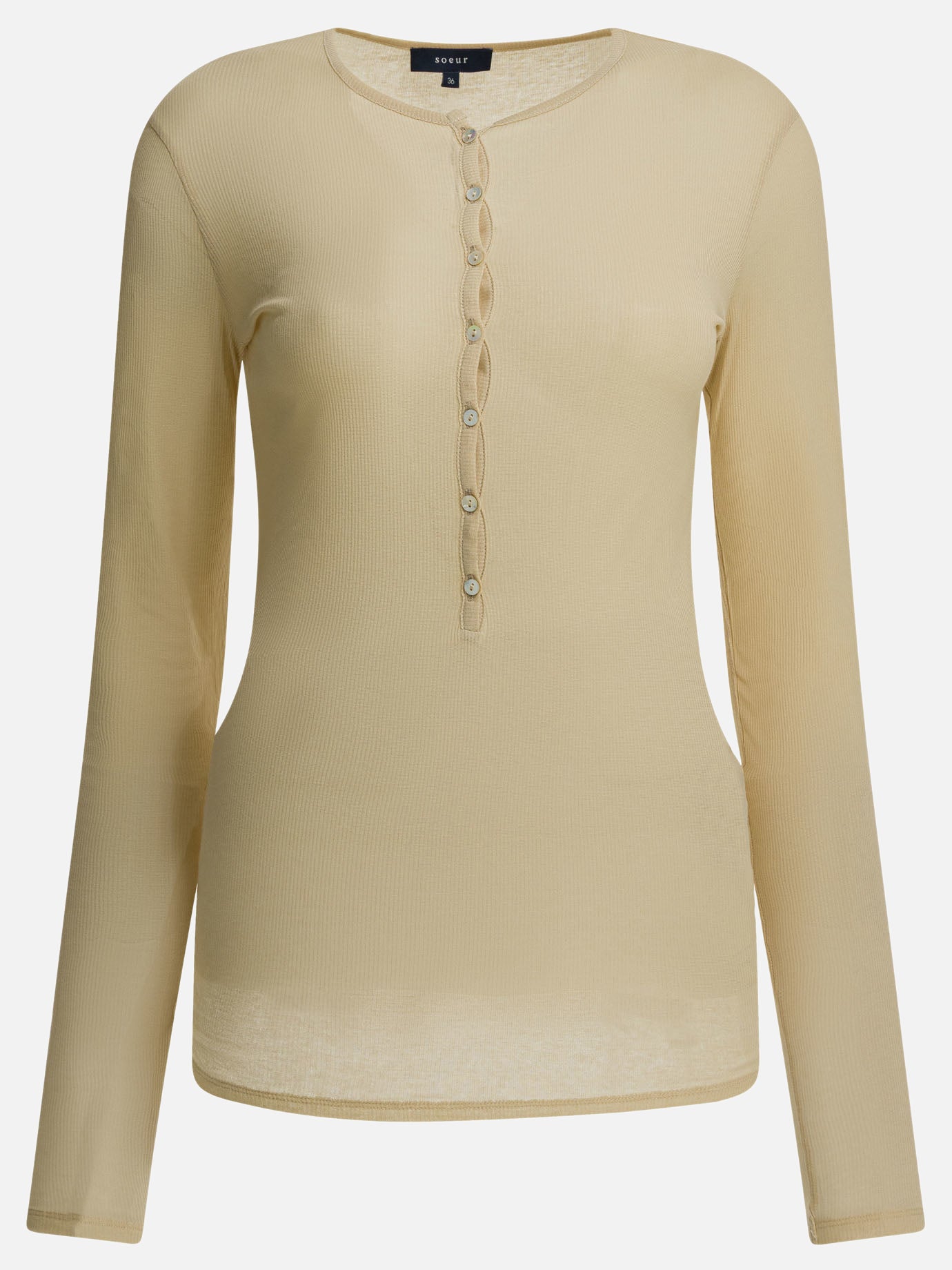 Henley t-shirts Solid colour  Beige - Soeur Women | PLP | Replica Handbags  
