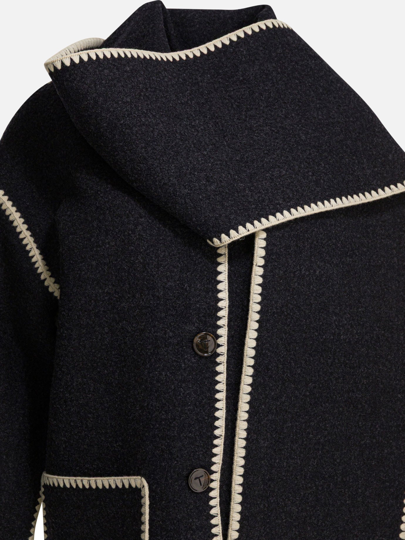 Short coats Solid colour  Grey - Toteme Women | PDP | Replica Handbags  | Zoom-Modal_3
