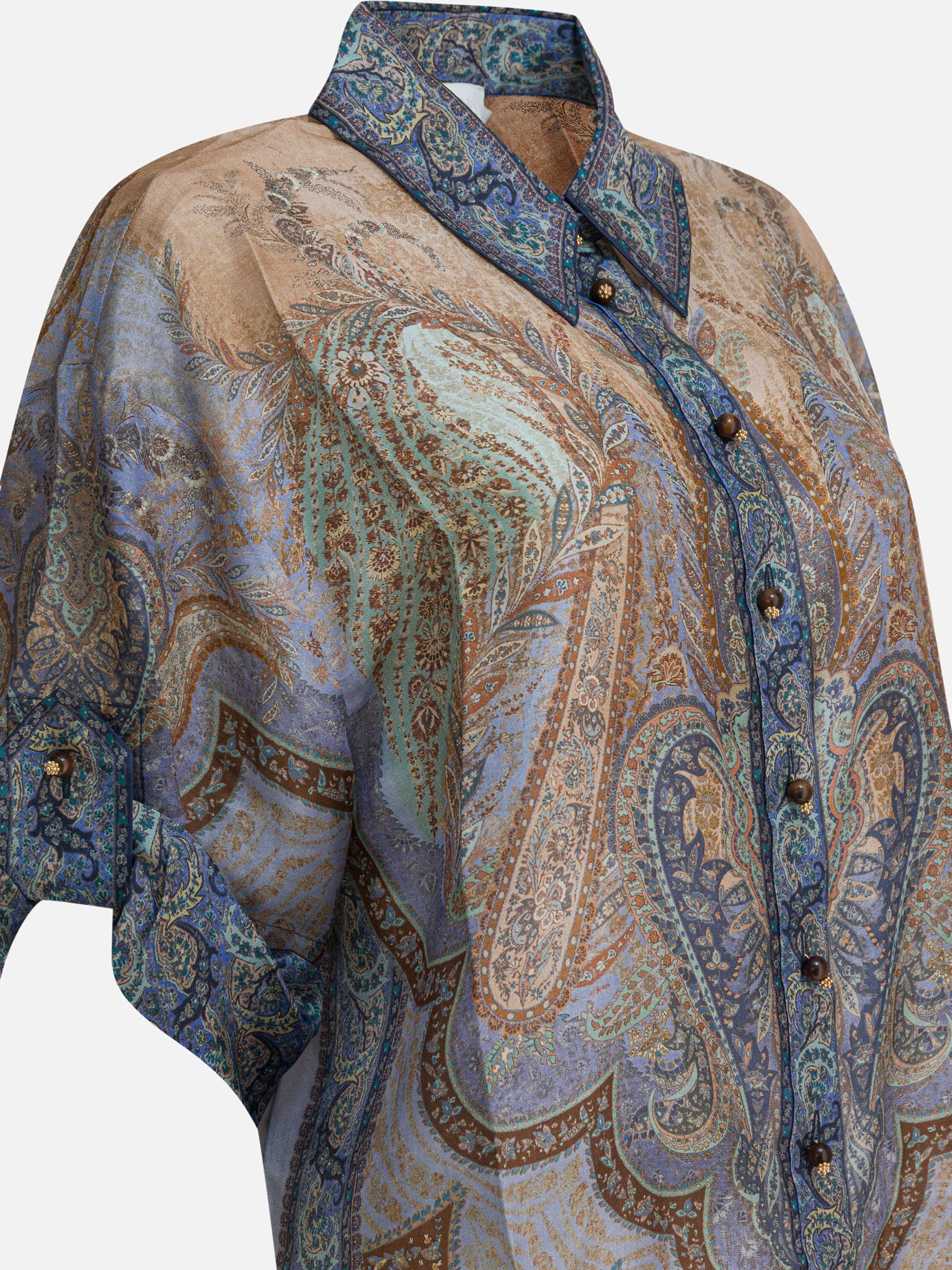 Casual shirts Paisley  Light blue - Zimmermann Women | PDP | Replica Handbags  | thumbnail_3