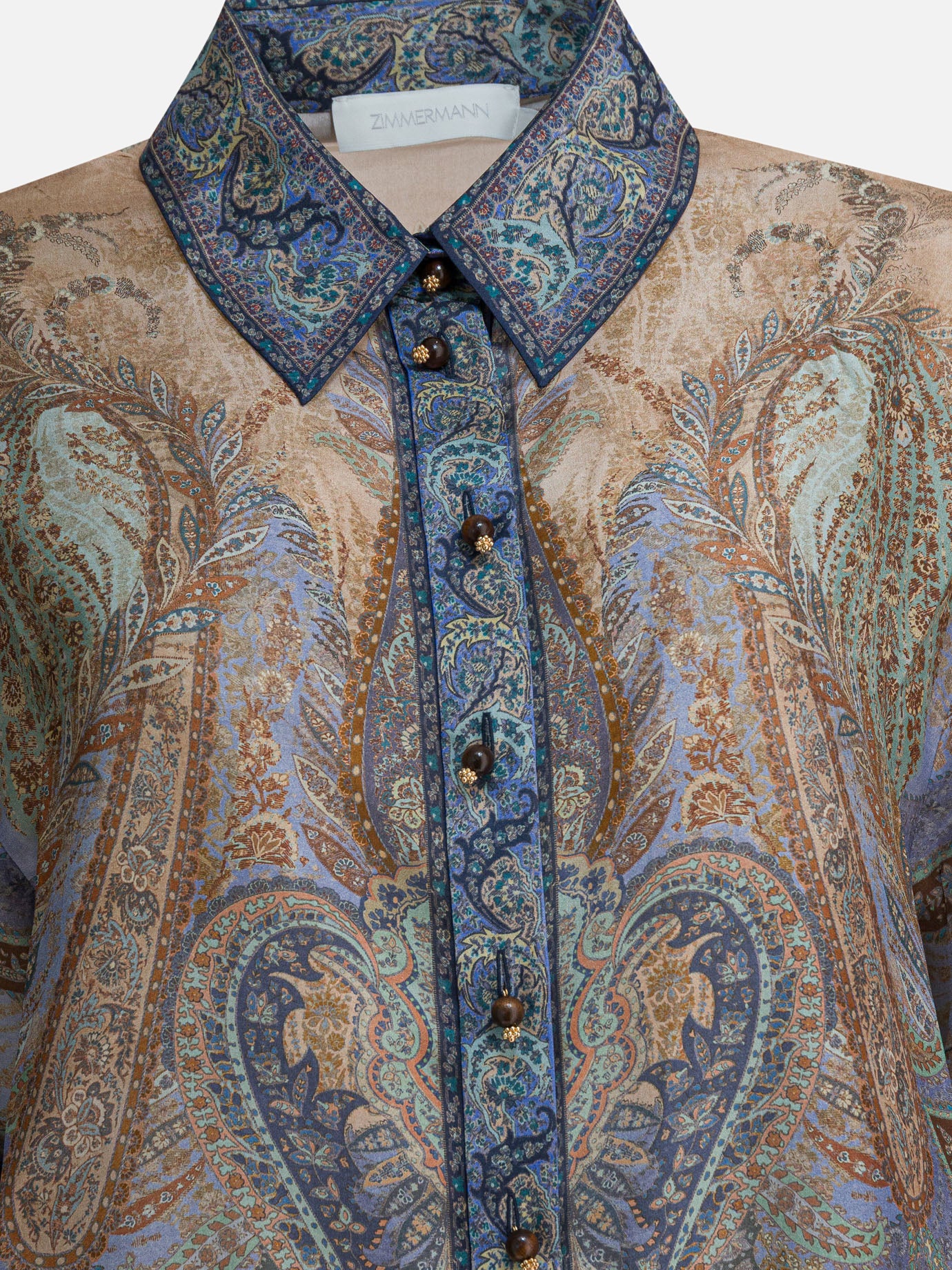 Casual shirts Paisley  Light blue - Zimmermann Women | PDP | Replica Handbags  | Zoom-Modal_4
